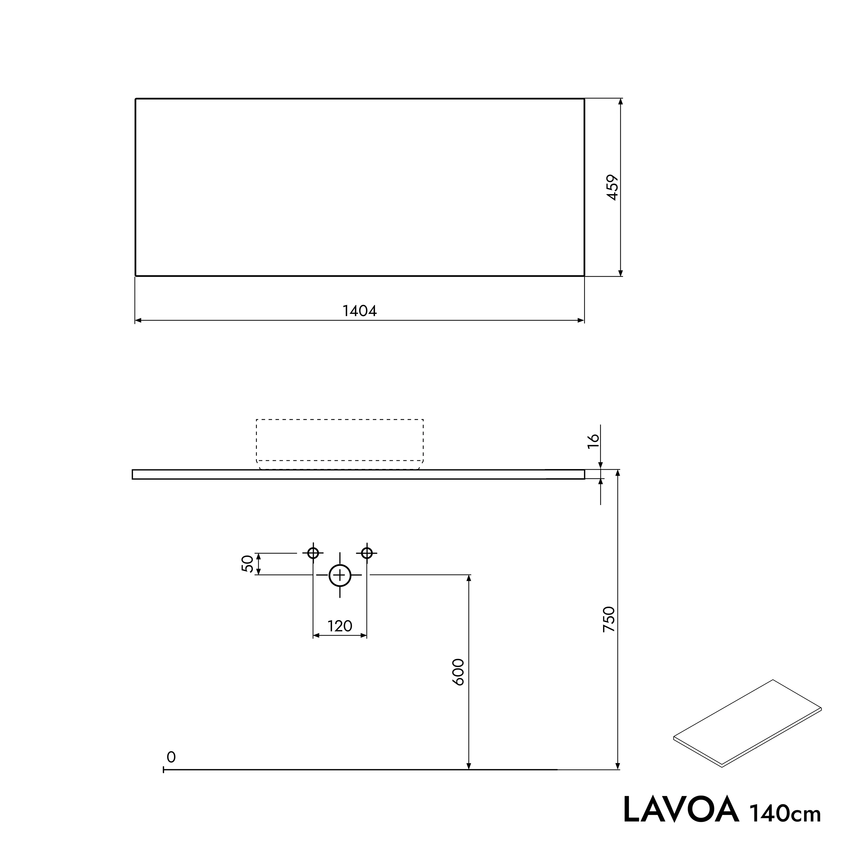 Badrumsmöbel underskåp LAVOA 140 cm - Image 92