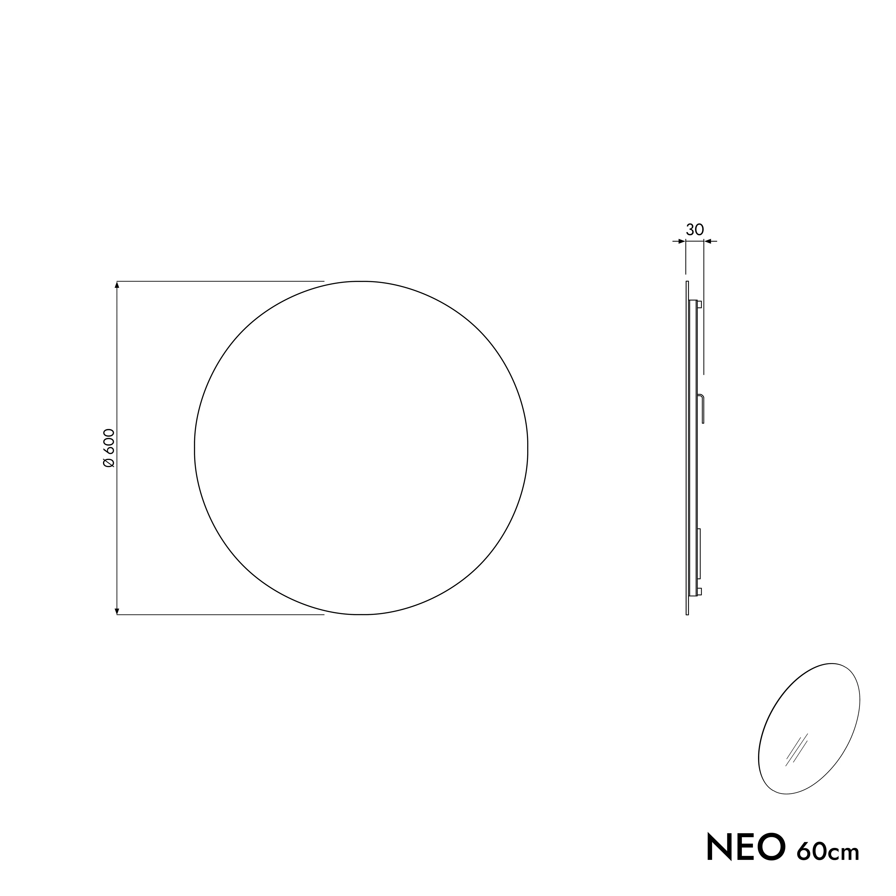 Badrumsmöbelset AVA 60 cm med tvättställ - Image 46