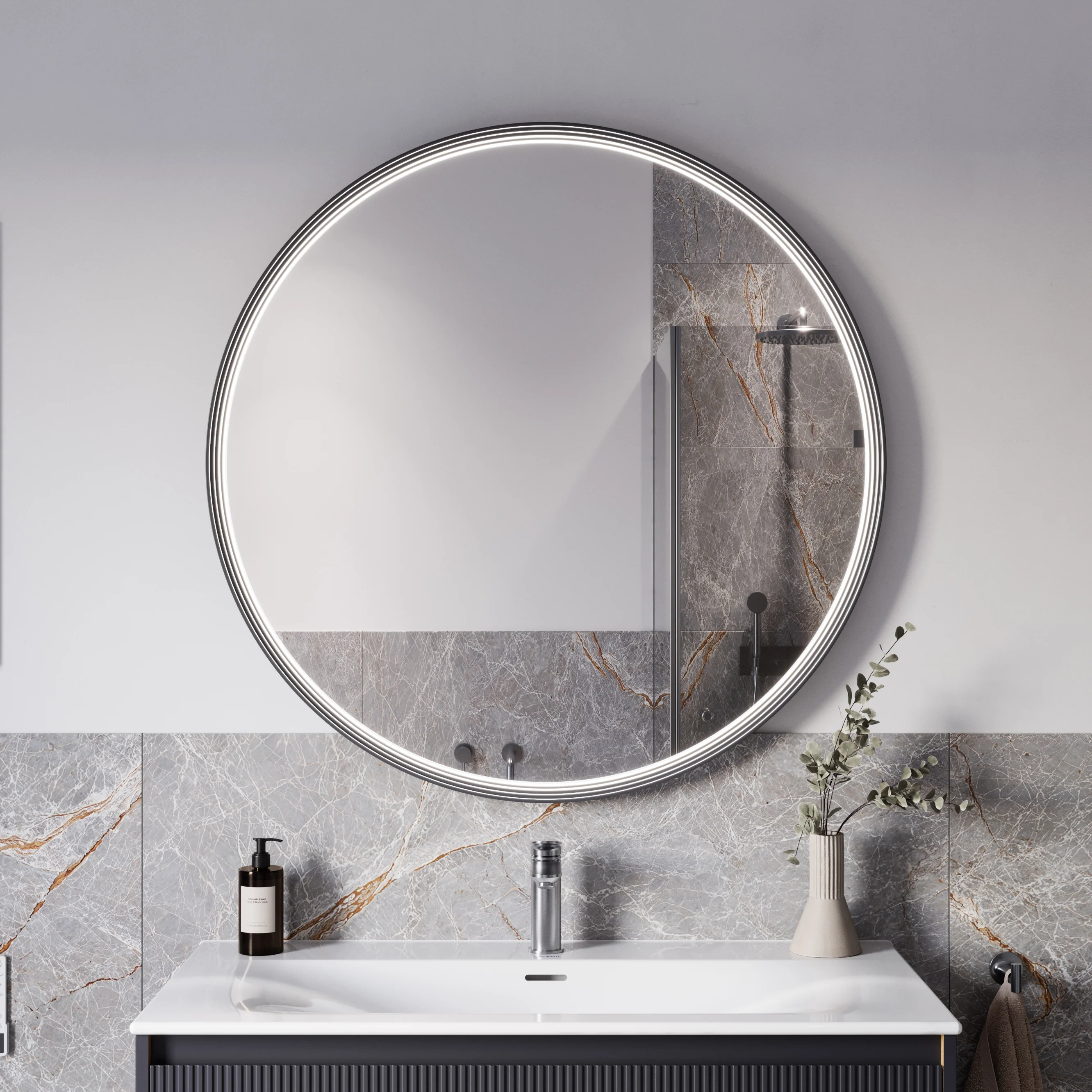 Badrumsmöbel-set BELDIVO 100 cm med tvättställ - Image 21