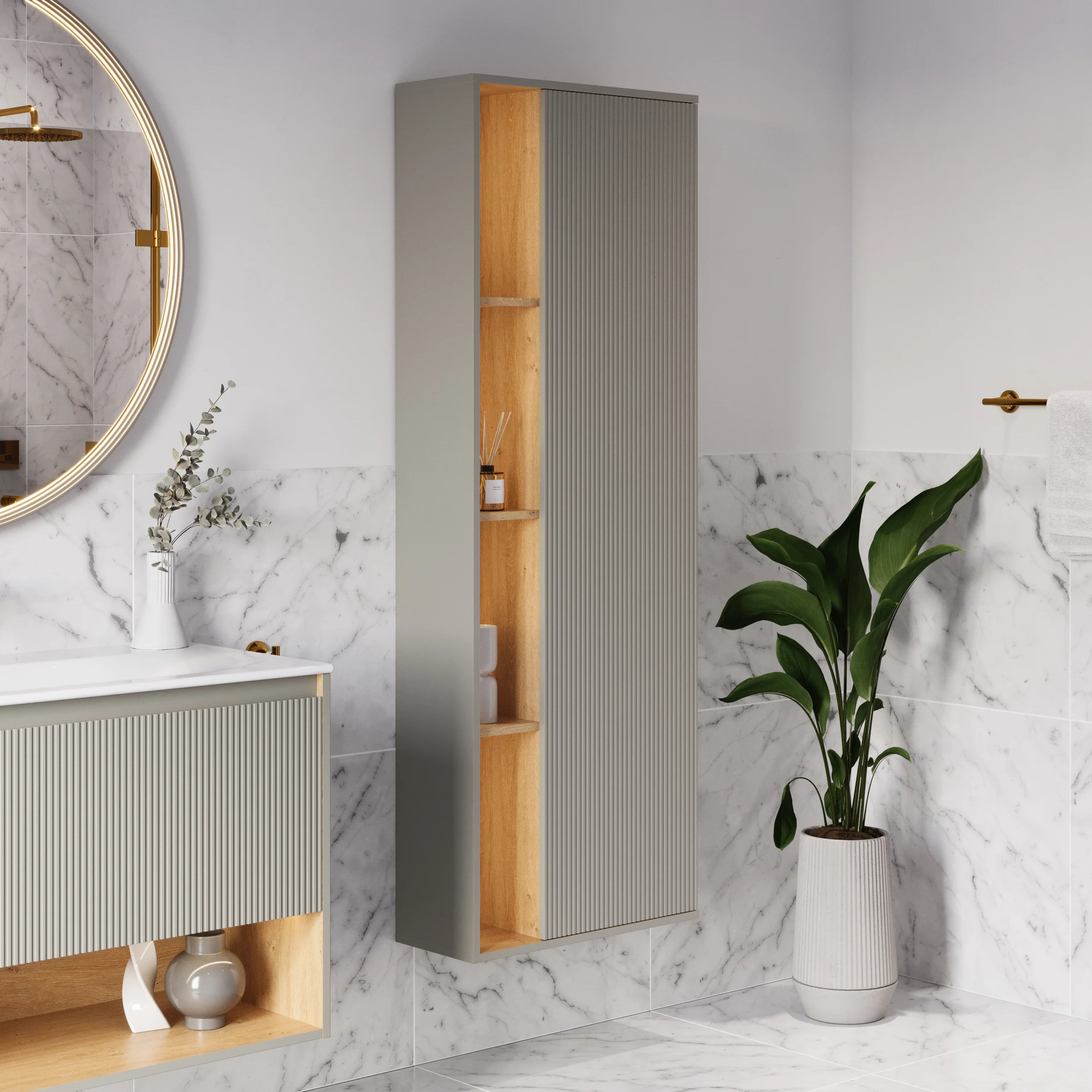 Badrumsmöbel-set BELDIVO 100 cm med tvättställ - Image 30