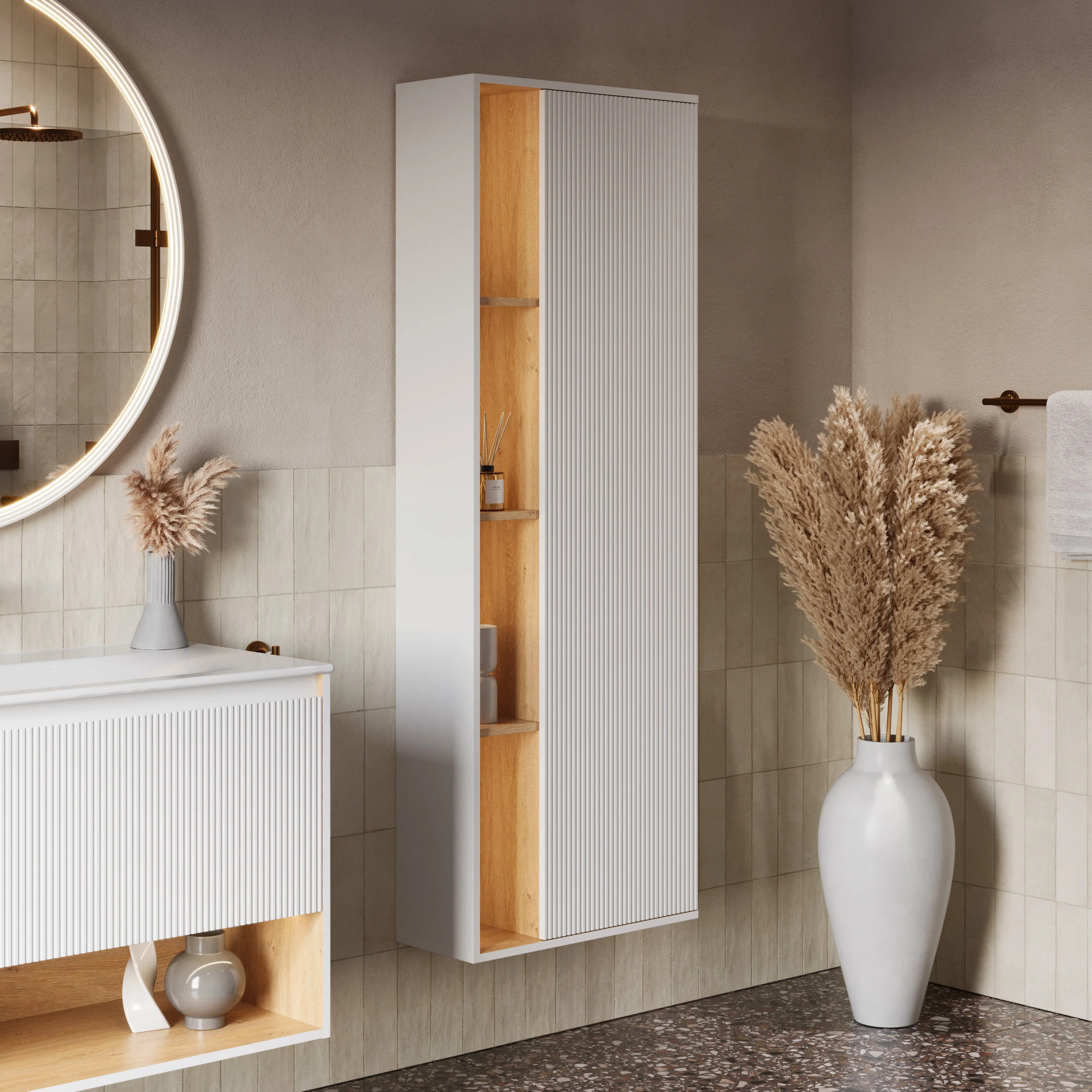 Badrumsmöbel-set BELDIVO 100 cm med tvättställ - Image 6