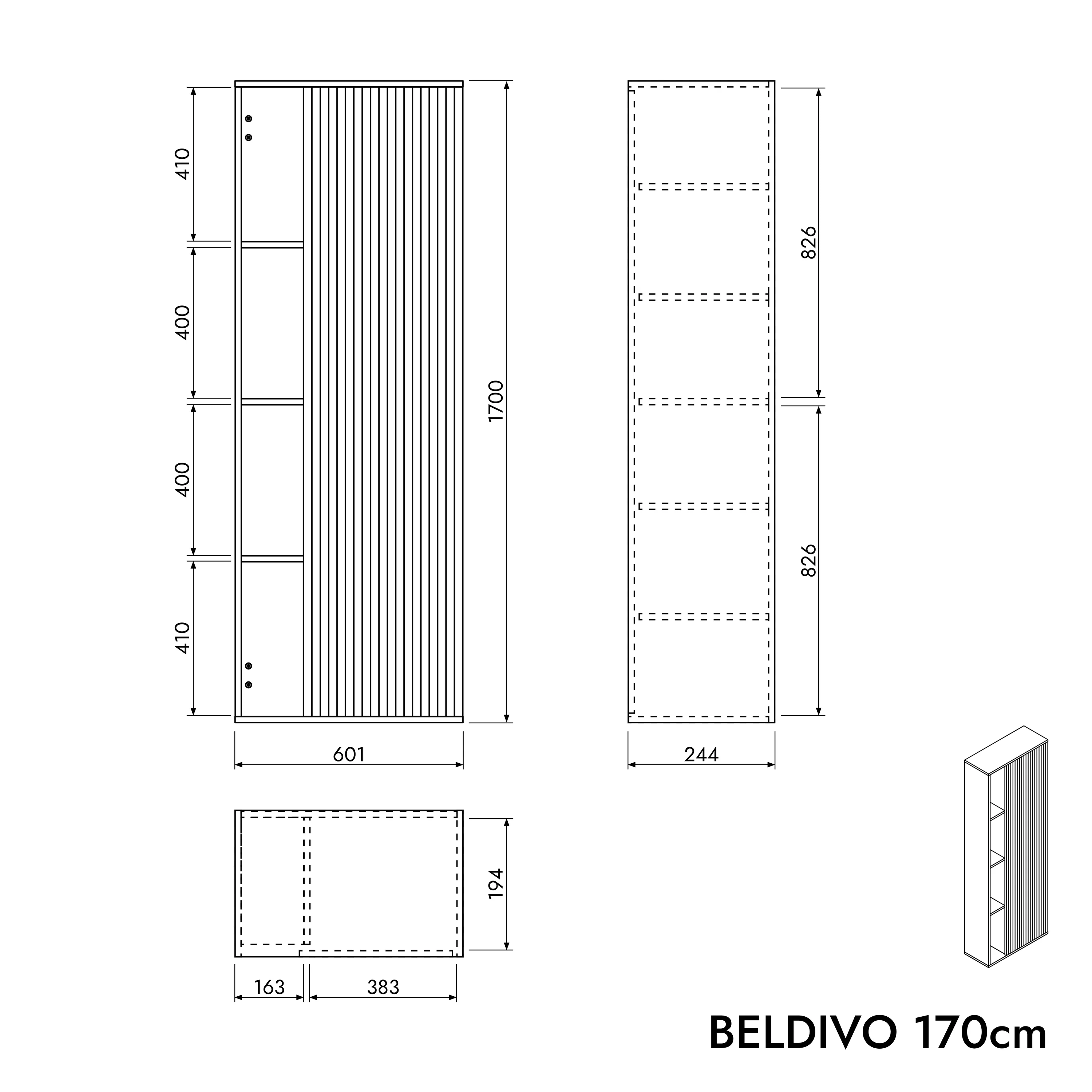 Badrumsmöbel-set BELDIVO 100 cm med tvättställ - Image 81