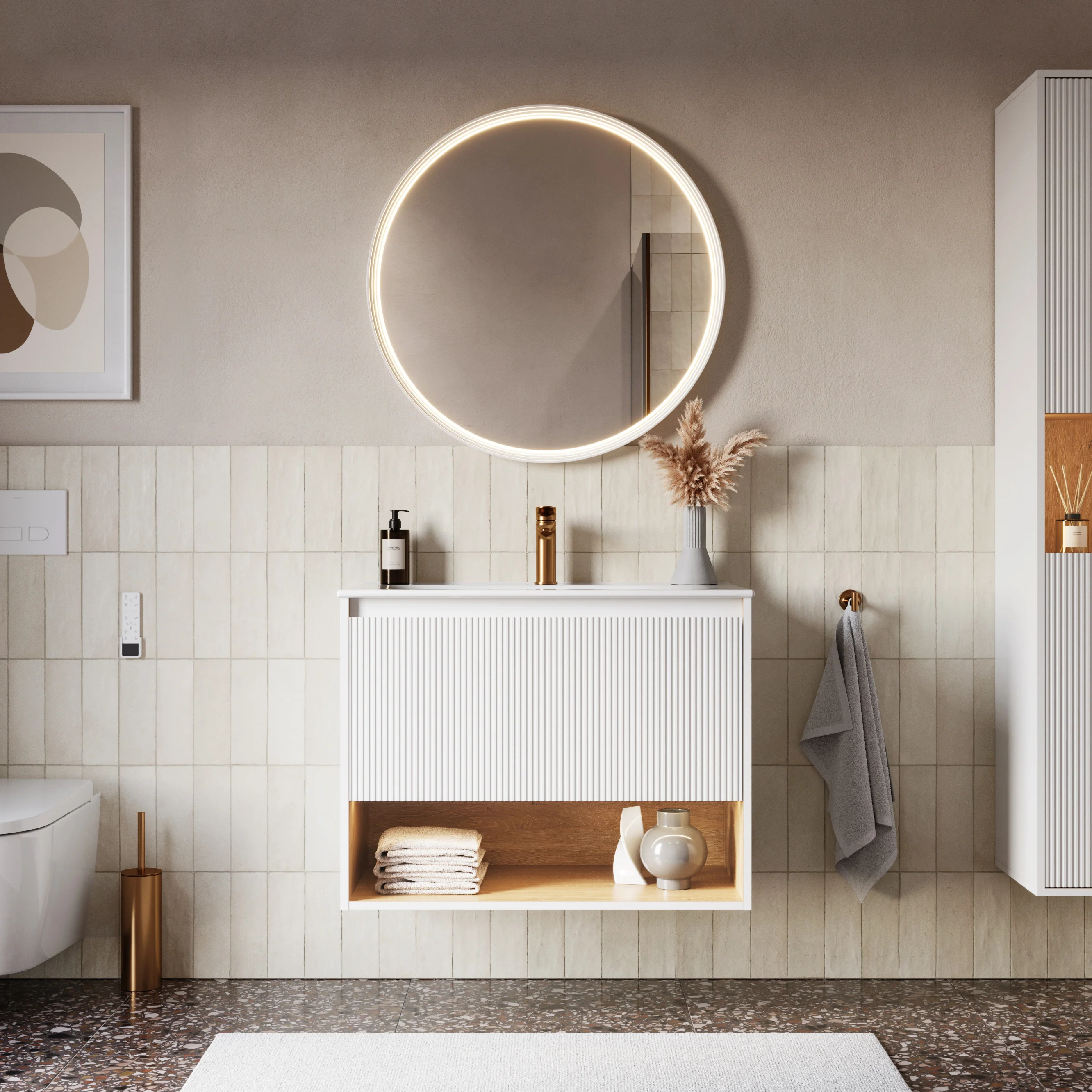 Badmöbelset BELDIVO 80 cm med tvättställ - Image 73