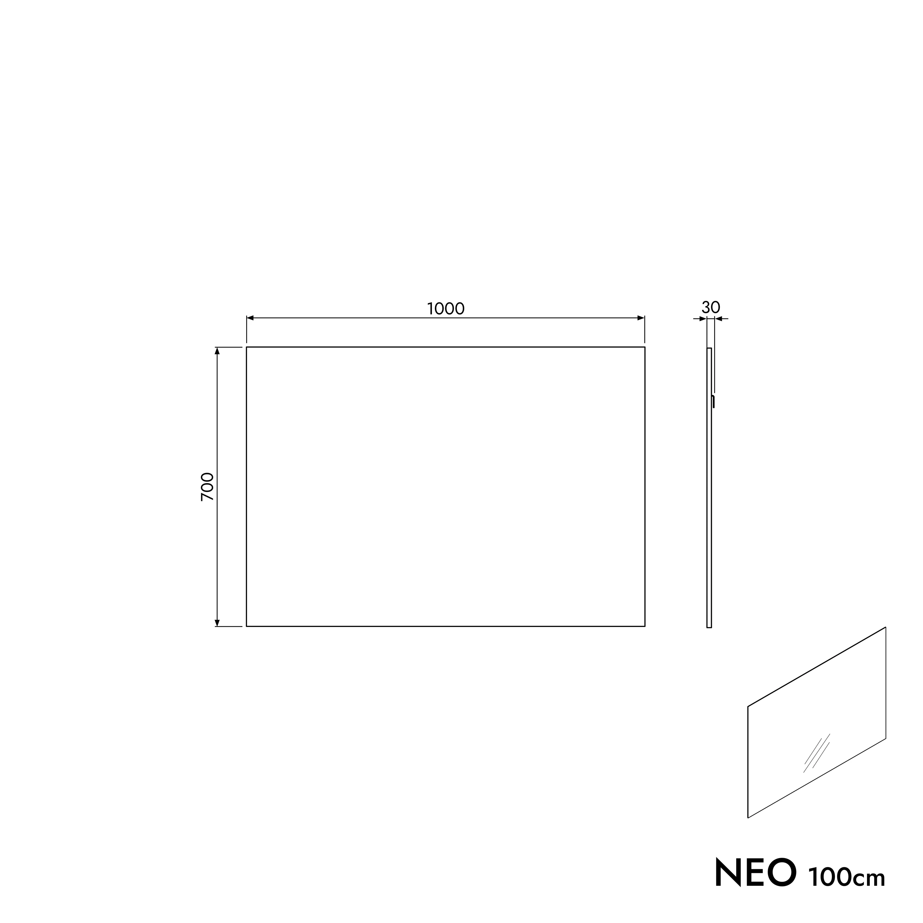 Badrumsmöbelset TIM 100 cm med tvättställ - Image 88