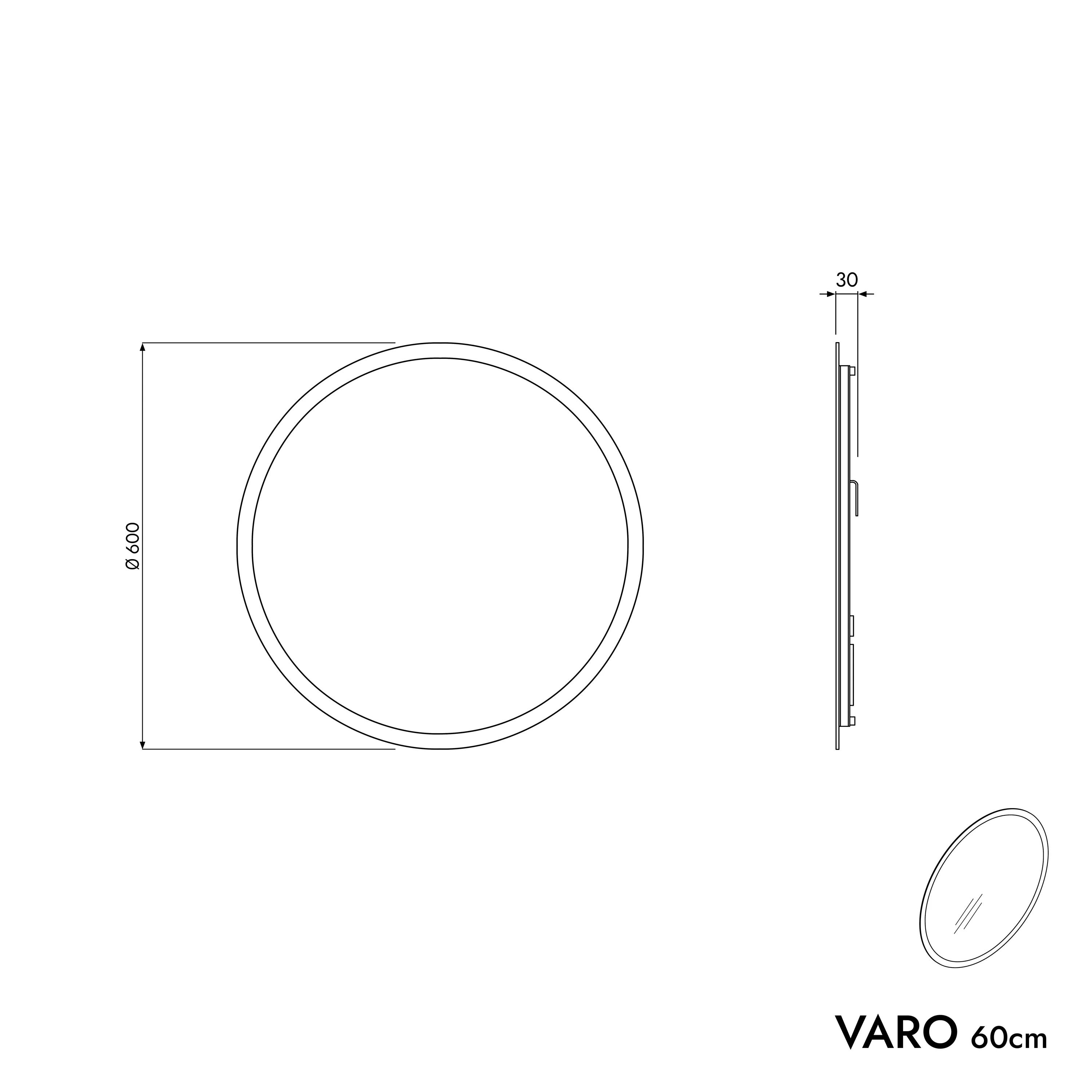Badrumsmöbelset VIREO 60 cm med tvättställ - Image 64