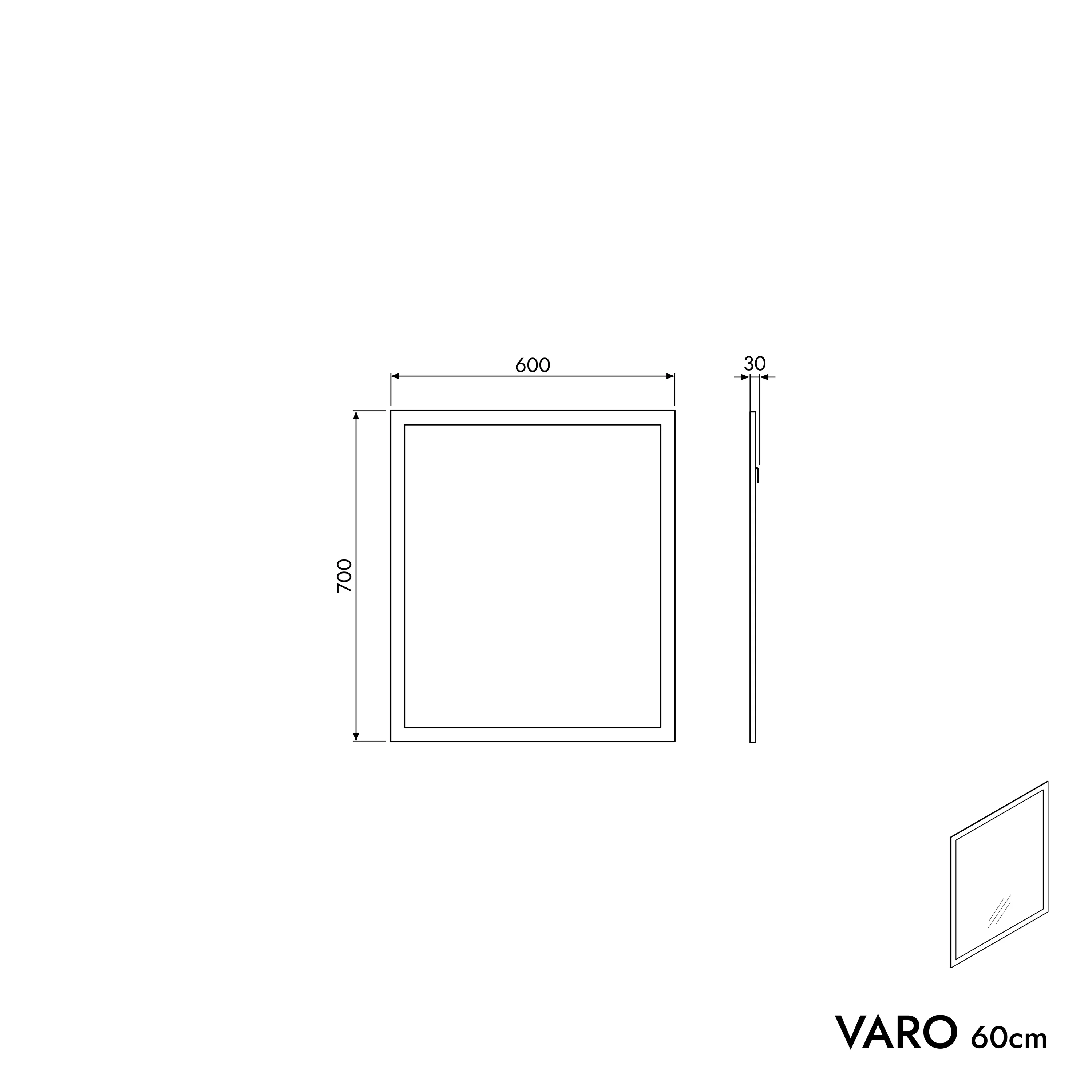 Badrumsmöbelset VIREO 60 cm med tvättställ - Image 65