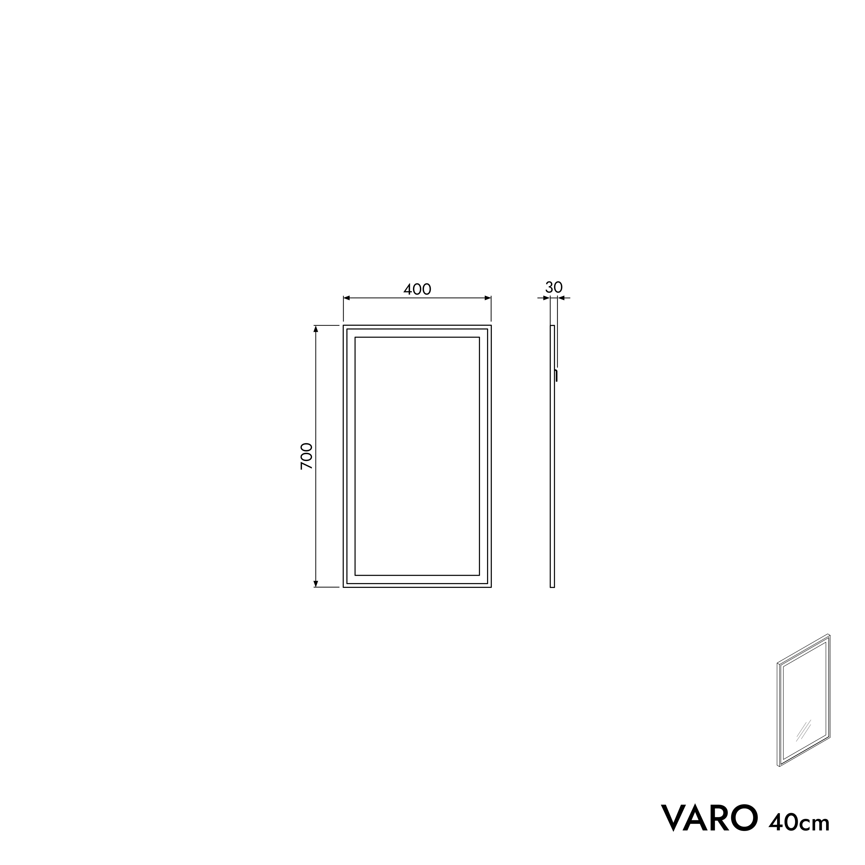 Badrumsspegel VARO FRAME rektangulär - Image 18