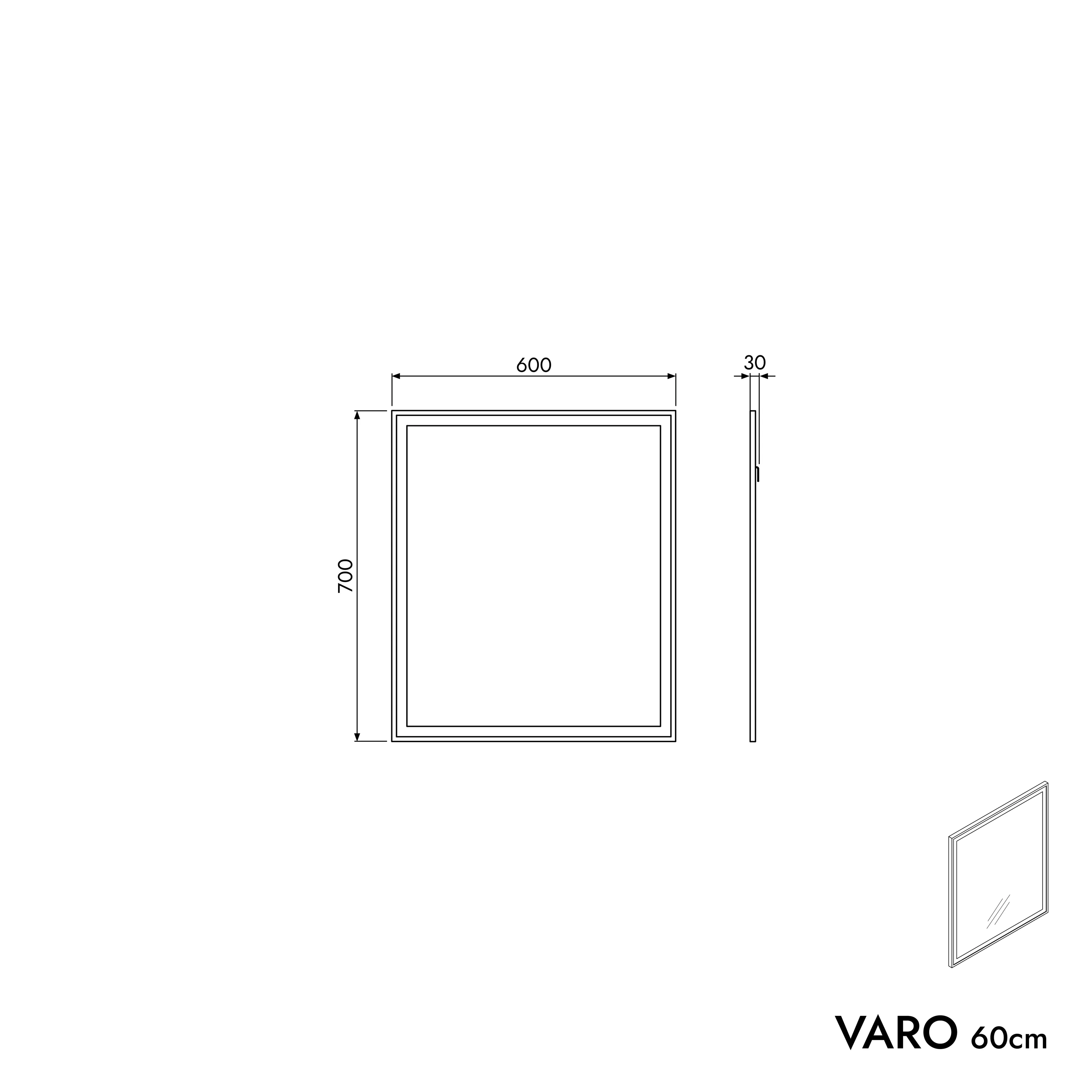 Badrumsspegel VARO FRAME rektangulär - Image 19