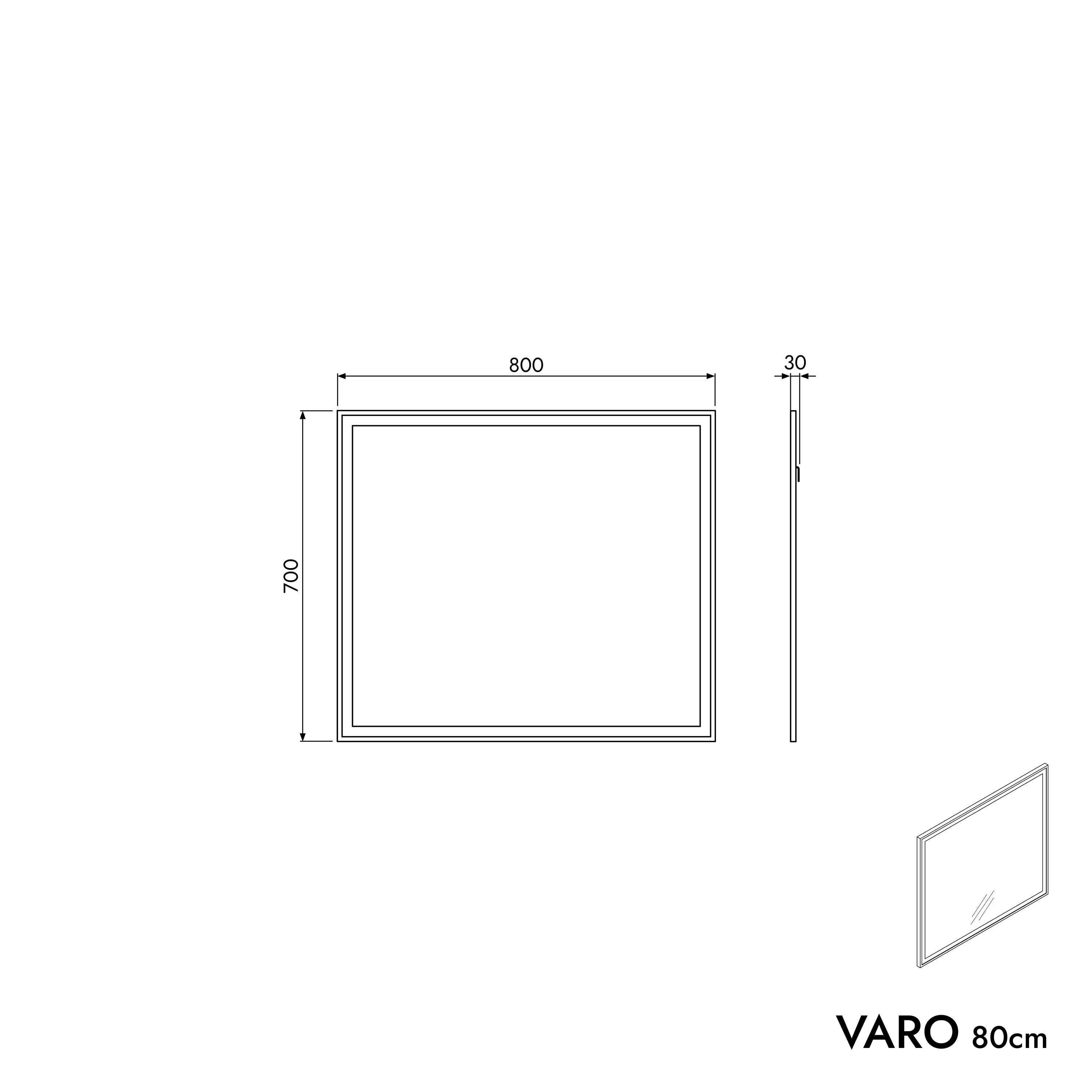 Badrumsspegel VARO FRAME rektangulär - Image 20