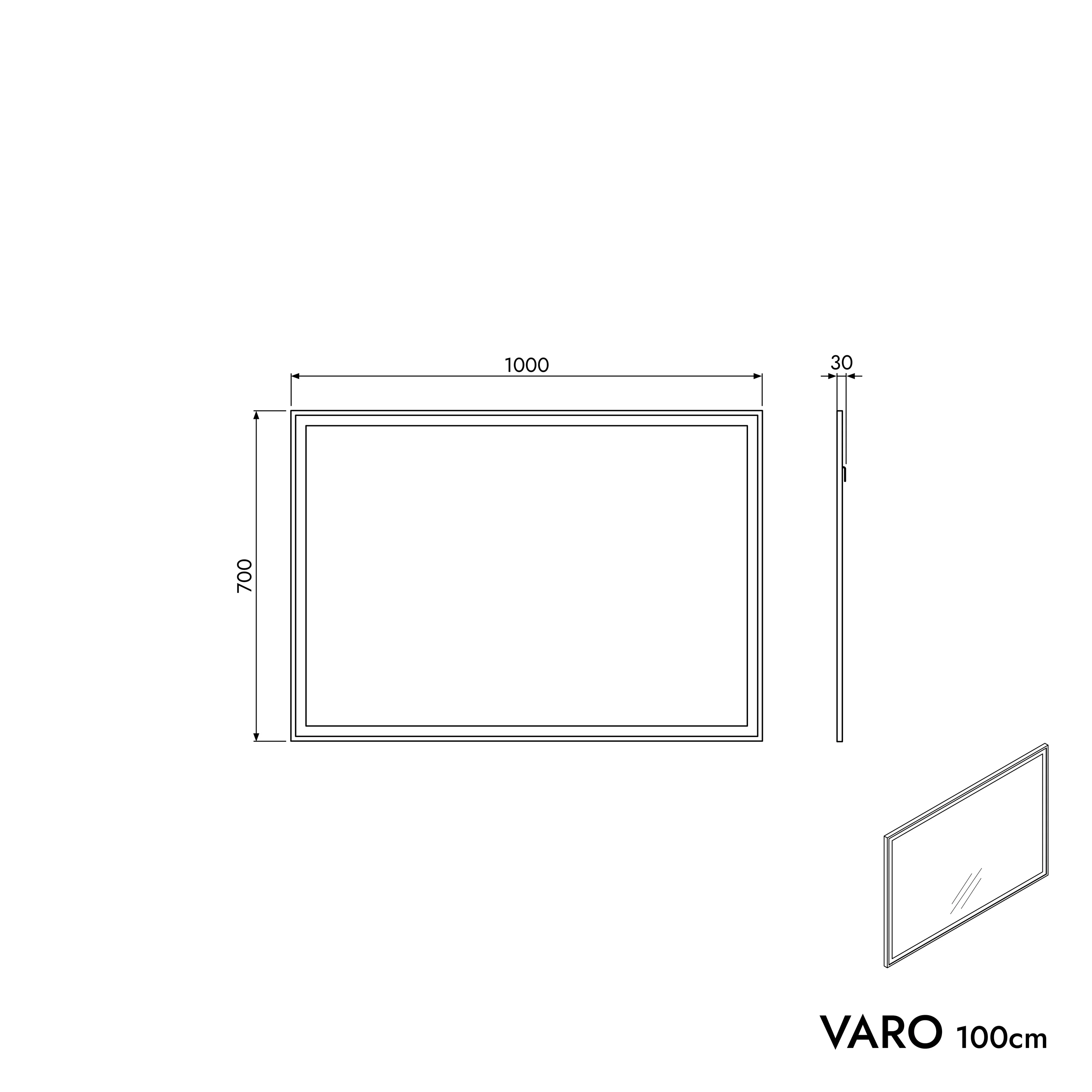 Badrumsspegel VARO FRAME rektangulär - Image 21