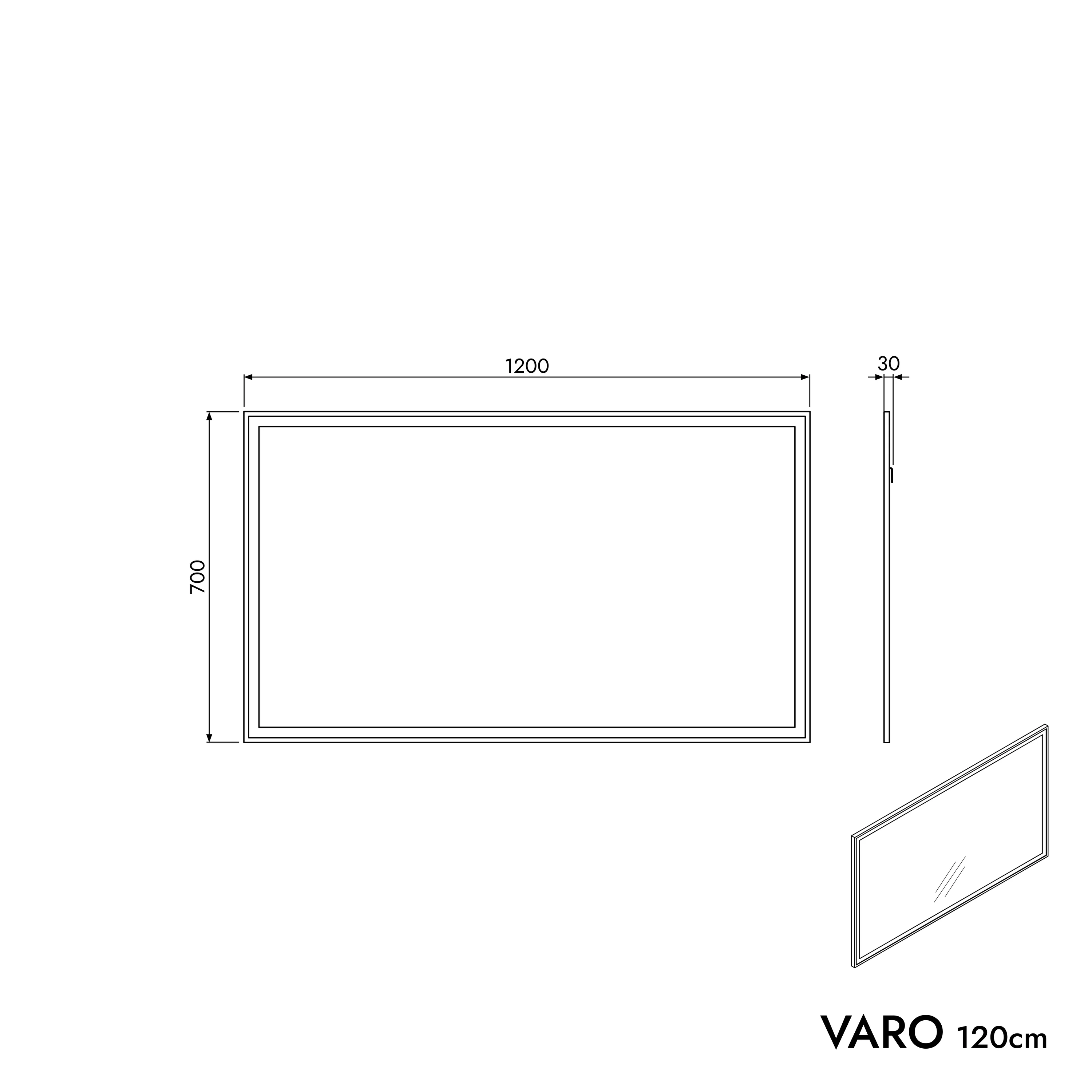 Badrumsspegel VARO FRAME rektangulär - Image 22