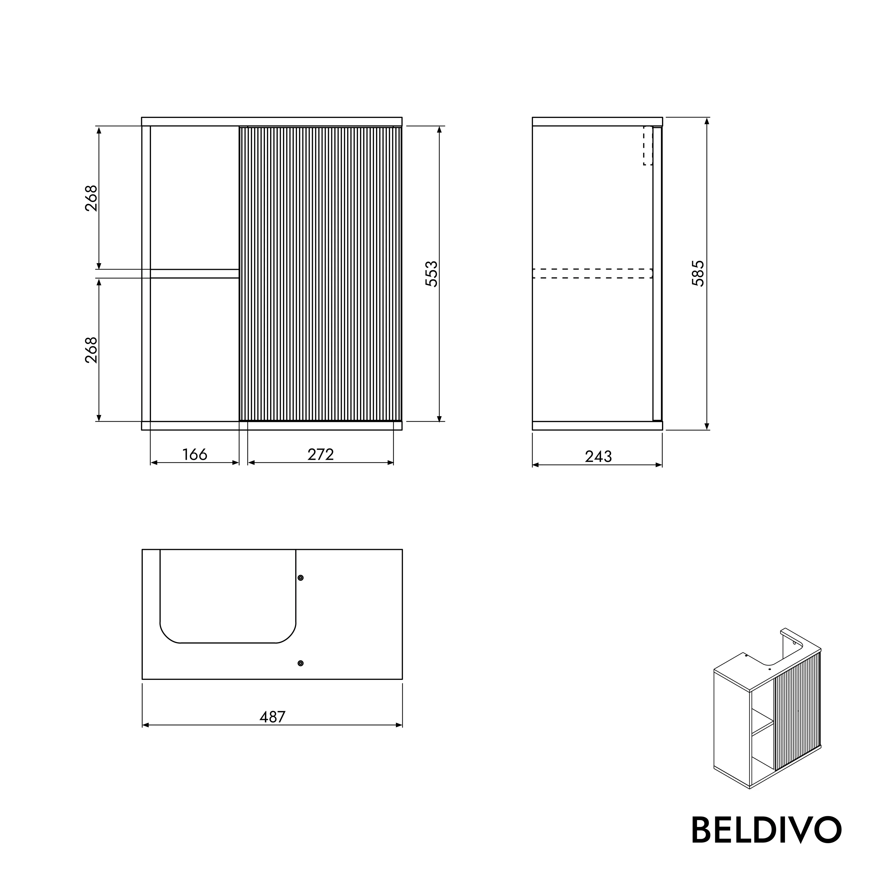 Tvättställsskåp BELDIVO 50 cm med handfat - Image 30