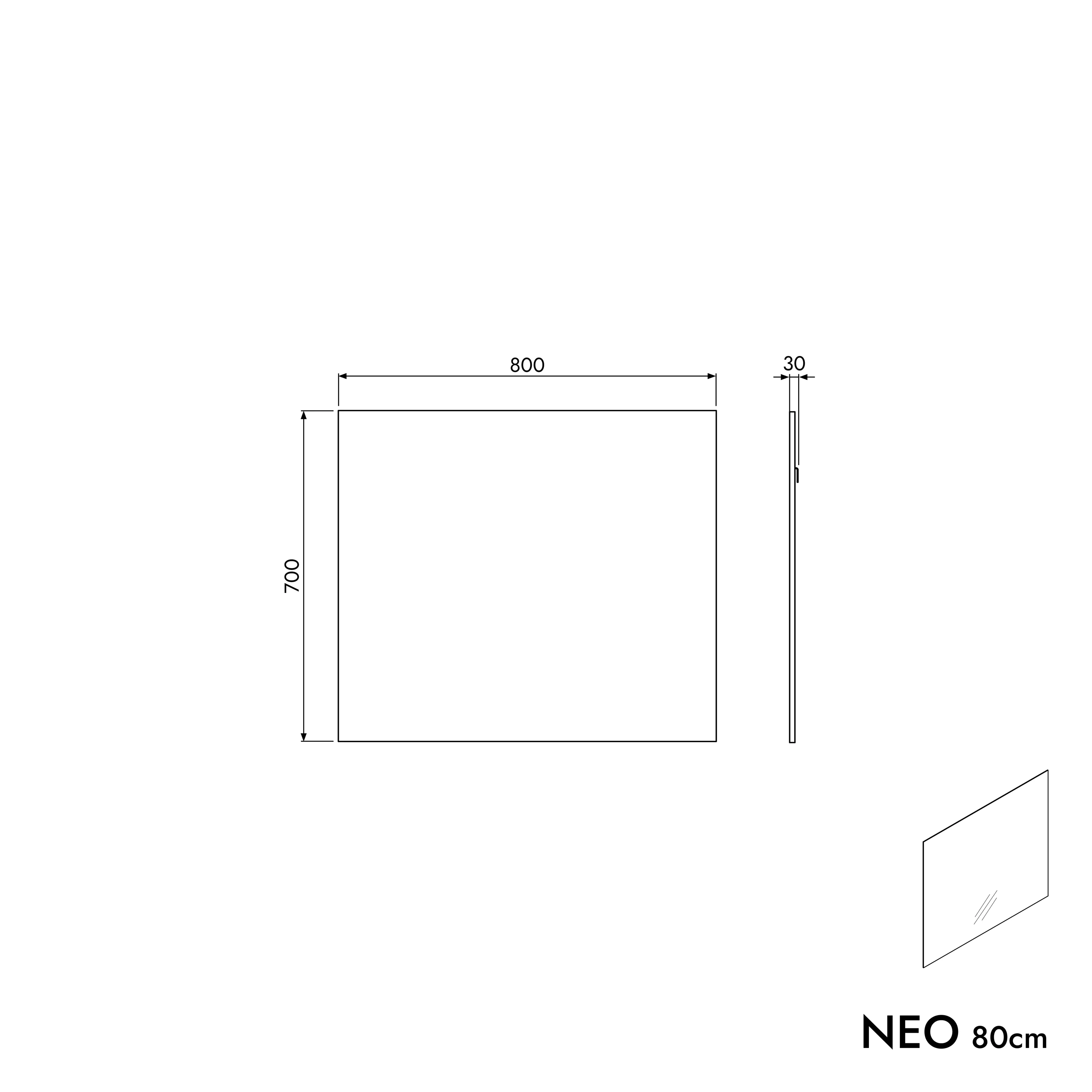 Badrumsspegel NEO fyrkantig - Image 20