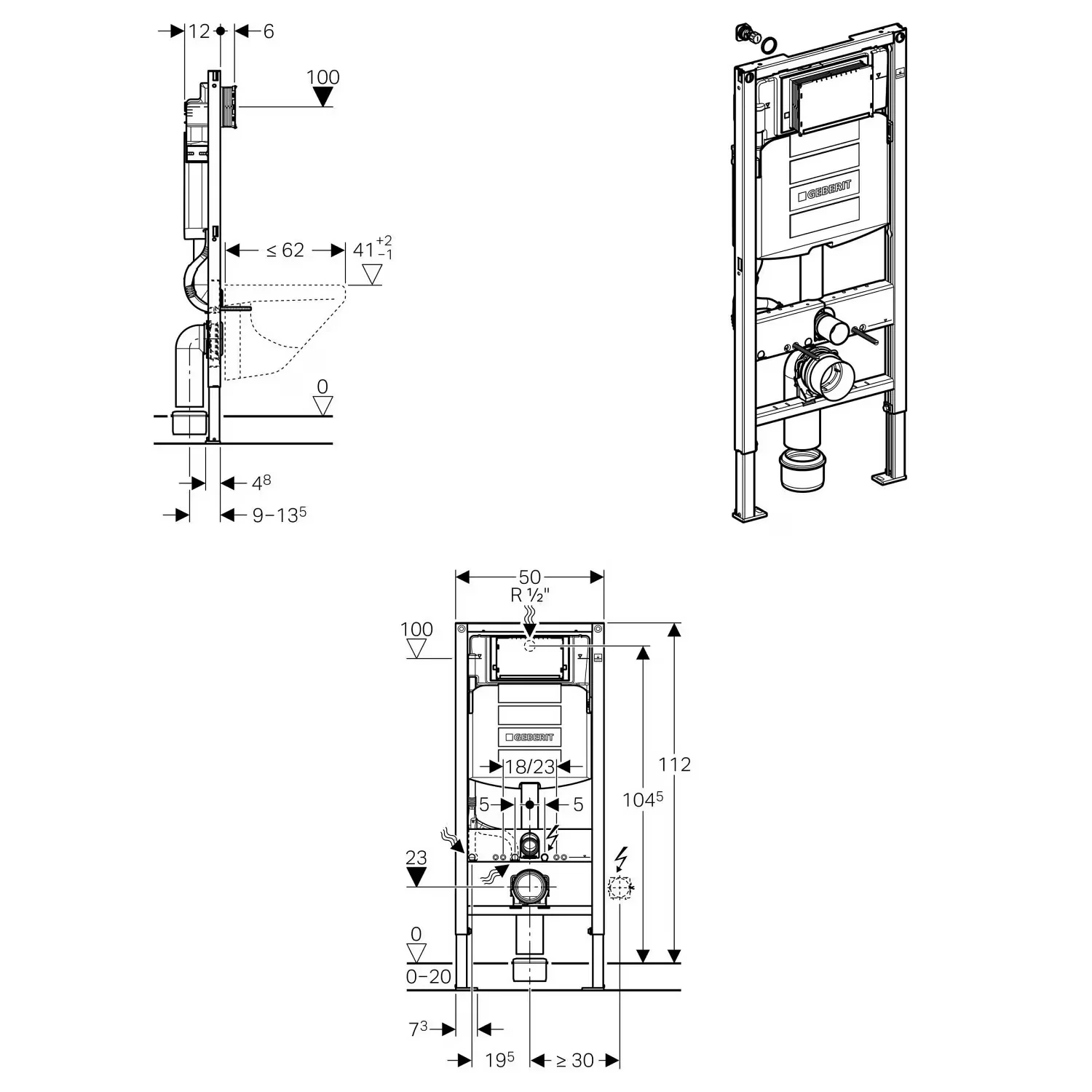Dusch-WC komplett set PRO+1102 med Geberit Duofix förväggselement - Image 17