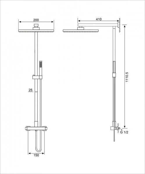 Duschset, duschpelare med termostat SEDAL 8921B BASIC - Image 6