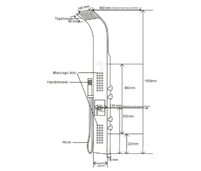 Duschsystem med SEDAL-termostat Duschpelare 8815 - Image 8