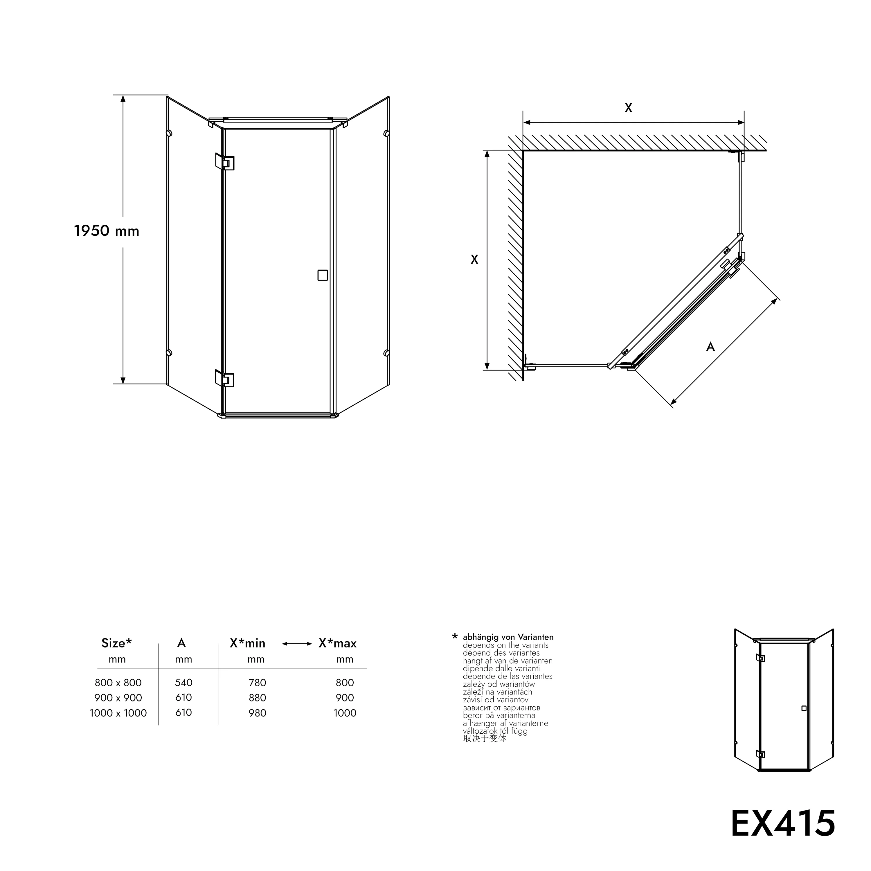 Femhörnig duschvägg EX415 - Image 6