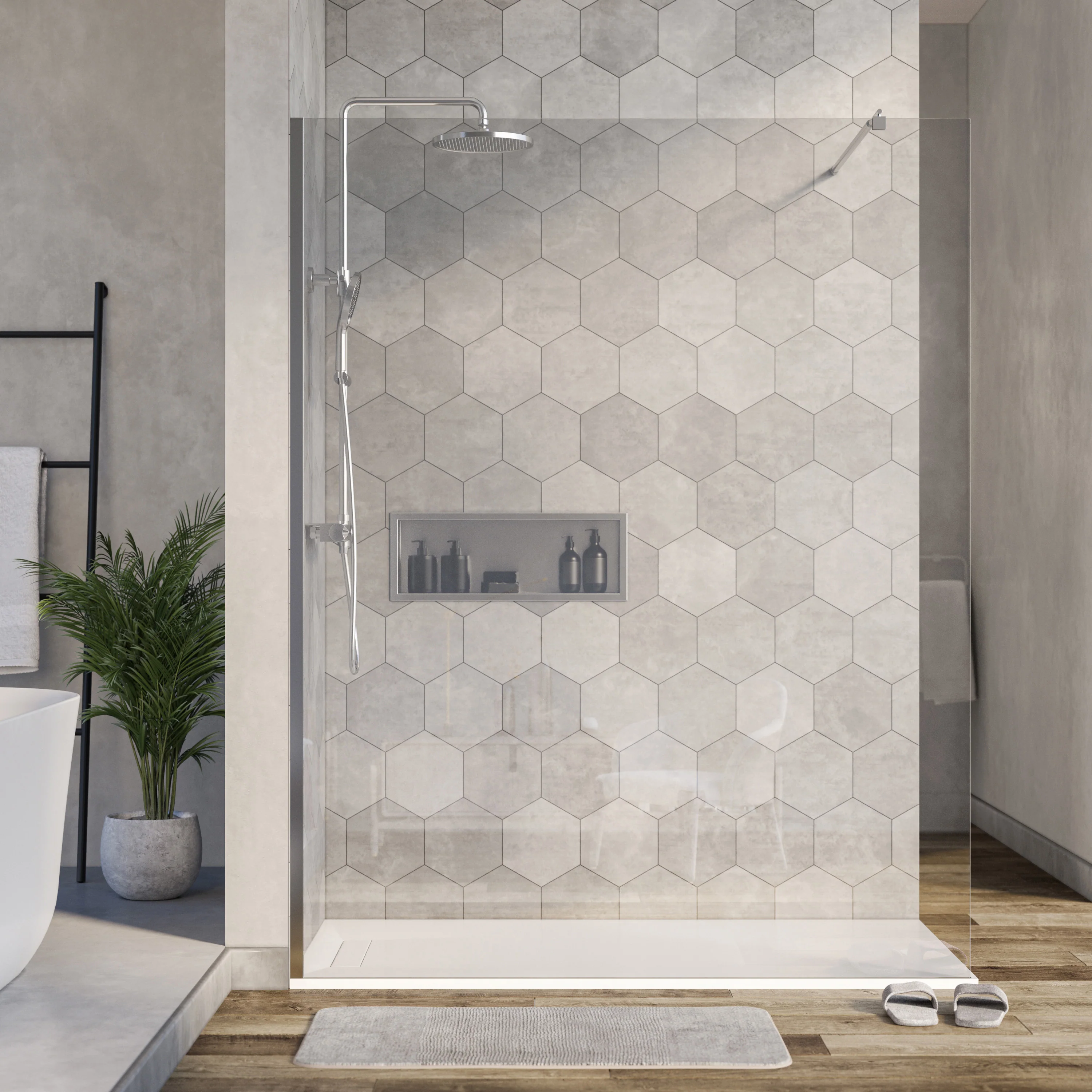 Duschvägg Walk-In Nano äkta glas EX101 - Image 10