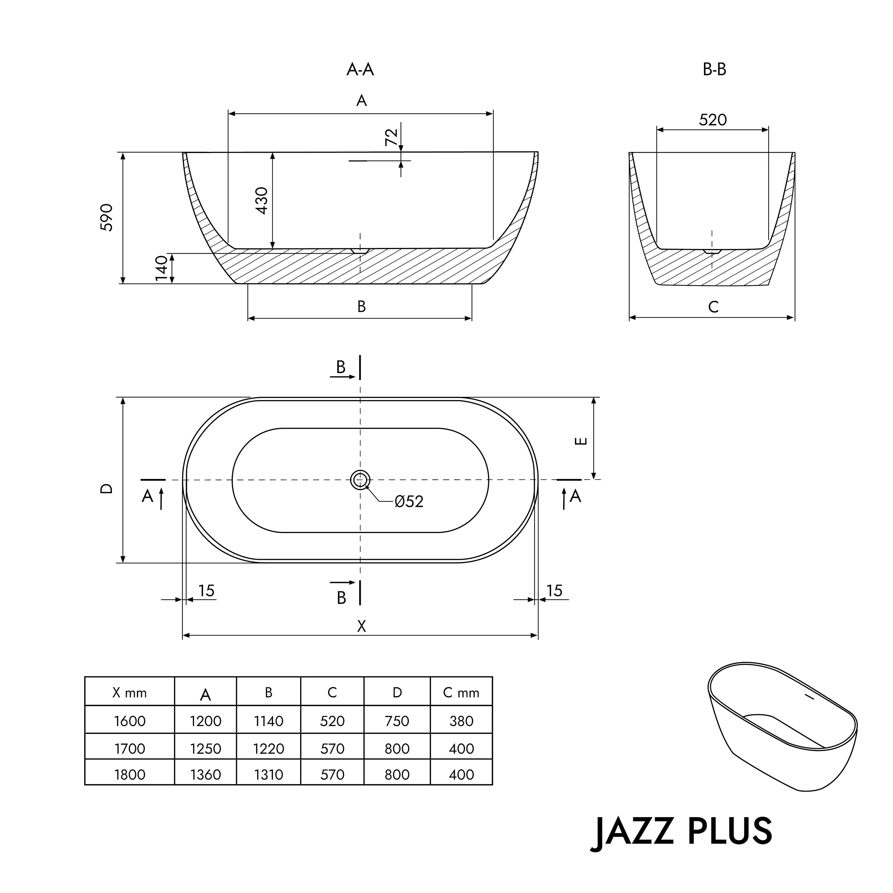 Fristående badkar JAZZ PLUS 2.0 - Image 6