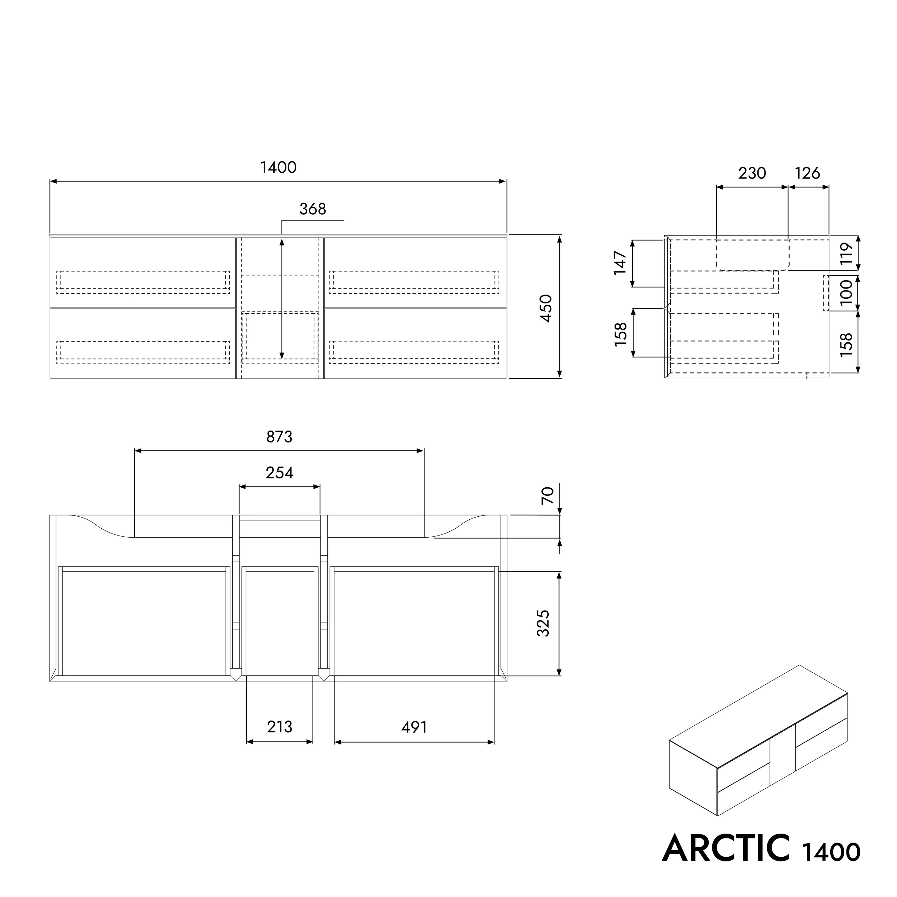 Tvättställsskåp ARCTIC 1400 - Image 7