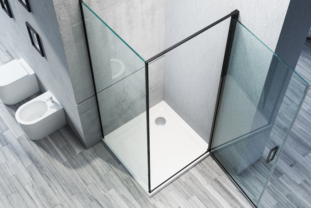 Hörndusch av äkta nano-glas 6 mm, EX 416S svart - 90 x 90 x 195 cm - Image 6