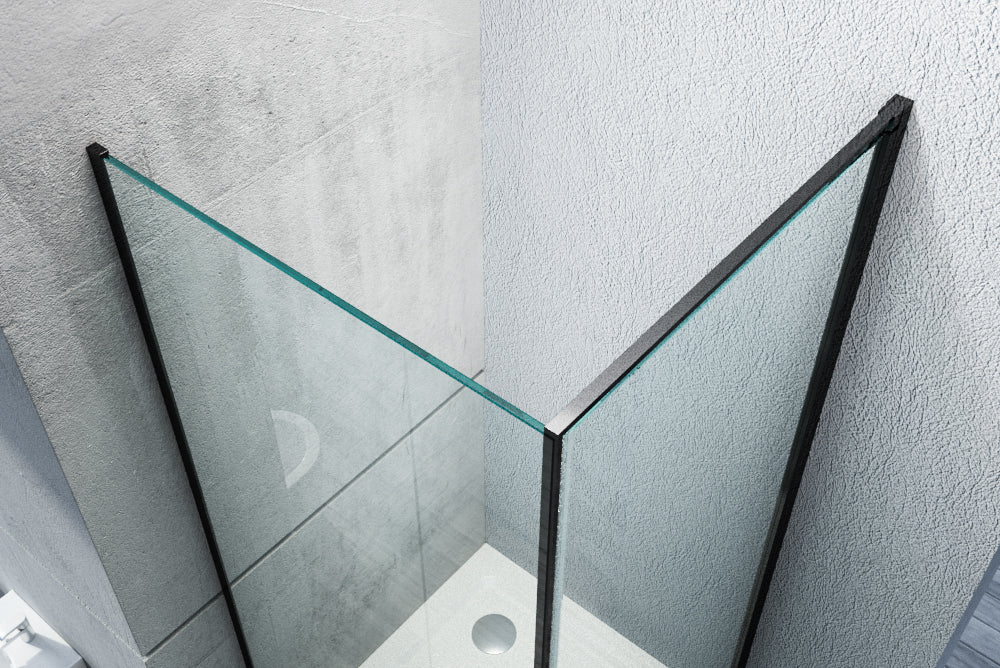 Hörndusch av äkta nano-glas 6 mm, EX 416S svart - 90 x 90 x 195 cm - Image 8