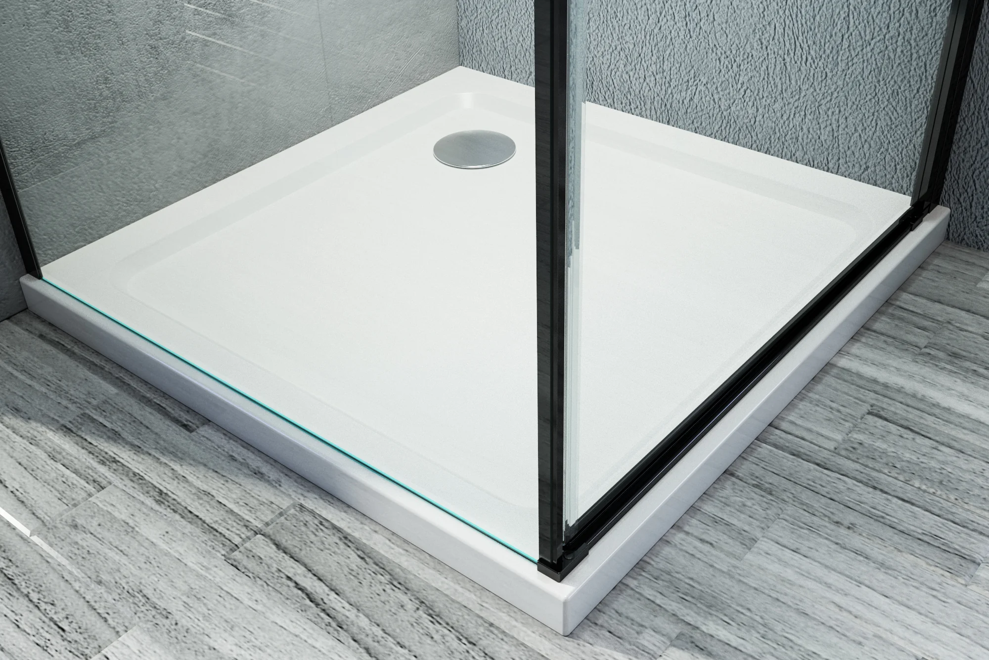 Hörndusch av äkta nano-glas 6 mm, EX 416S svart - 90 x 90 x 195 cm - Image 9