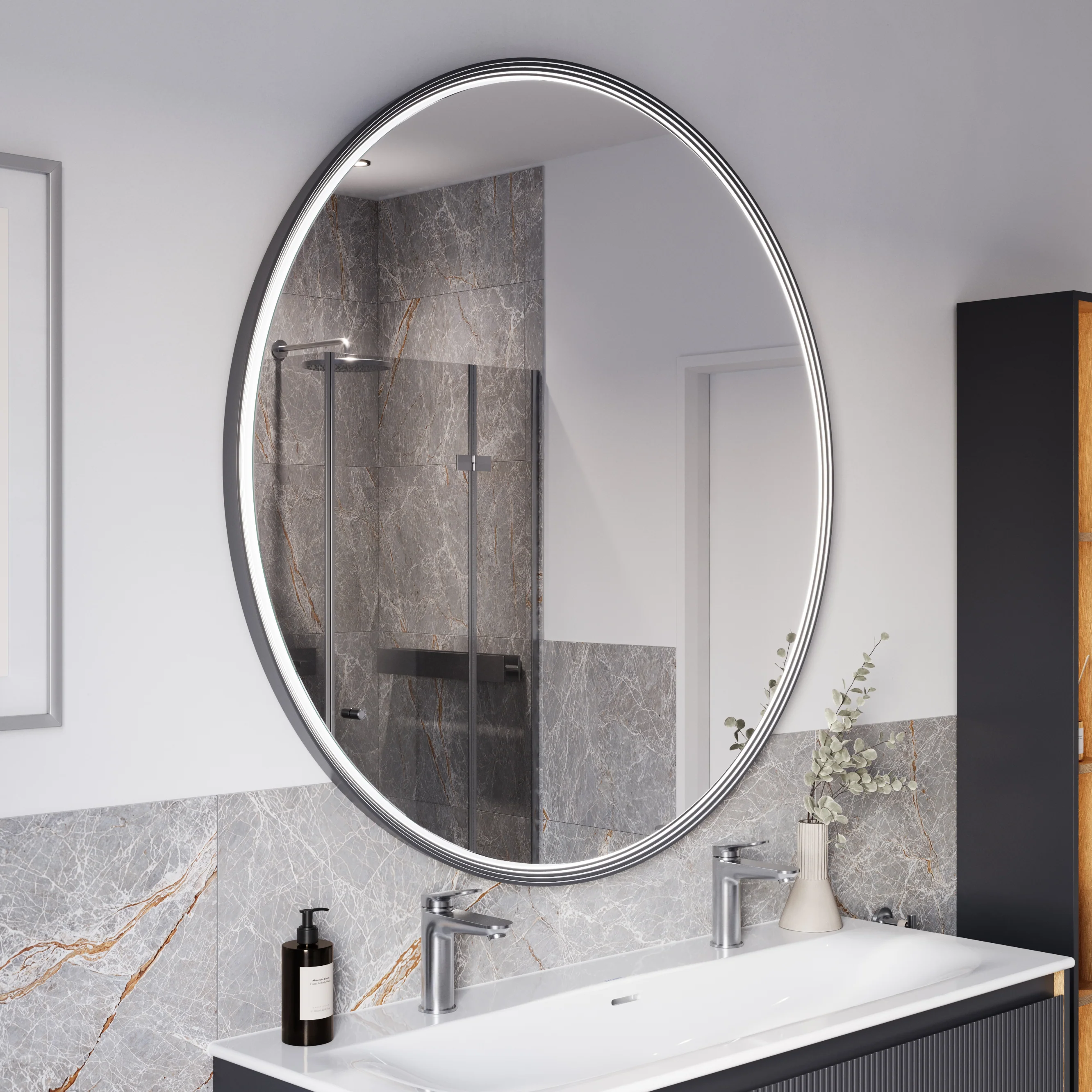 LED-badrumsspegel BELDIVO rund - 120 cm