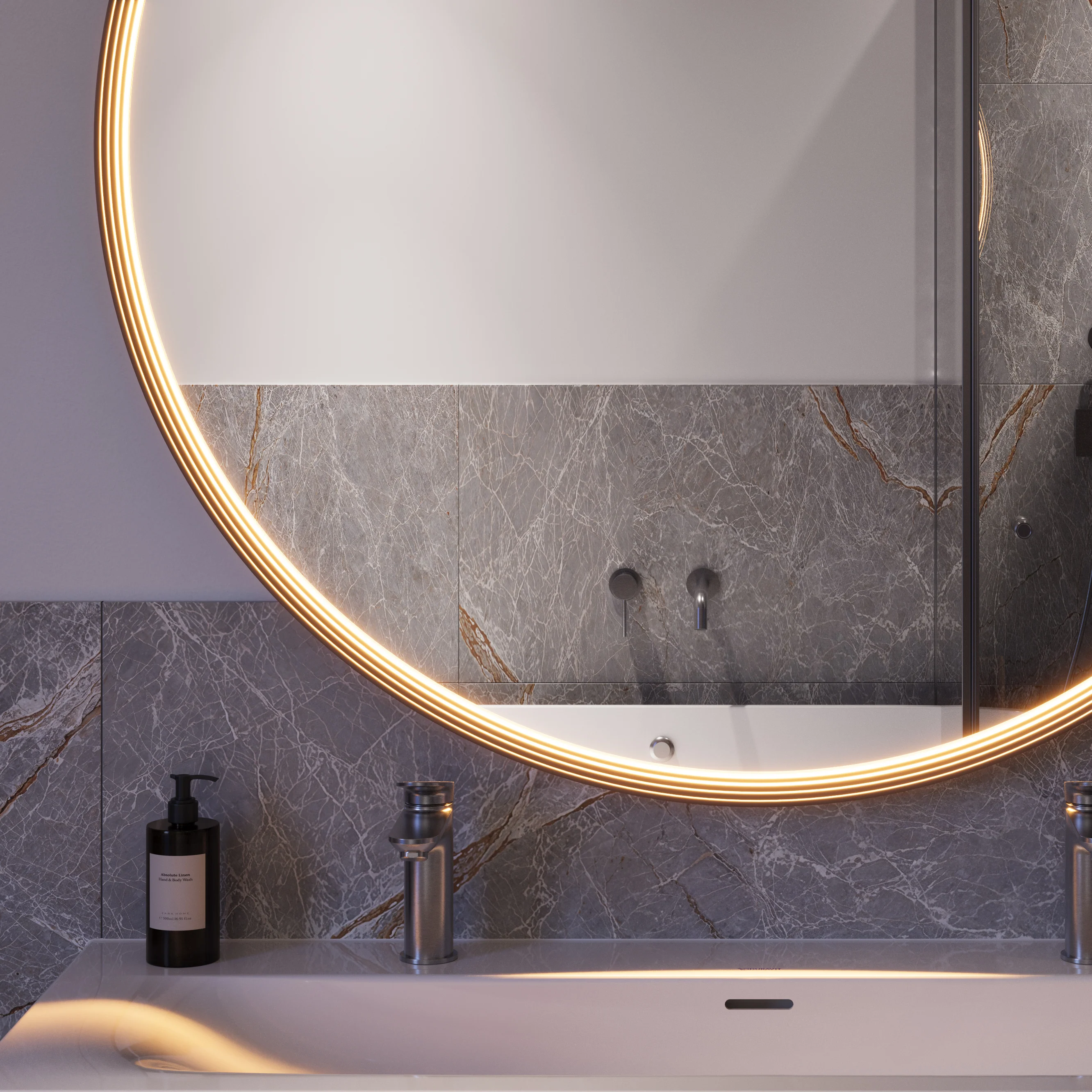 LED-badrumsspegel BELDIVO rund - 120 cm - Image 6