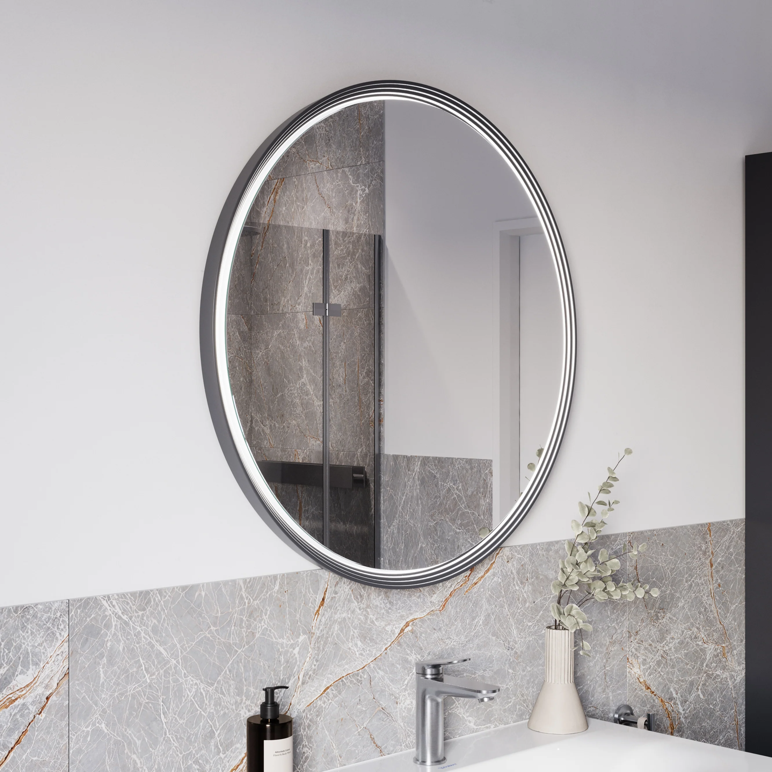 LED-badrumsspegel BELDIVO rund - 80 cm