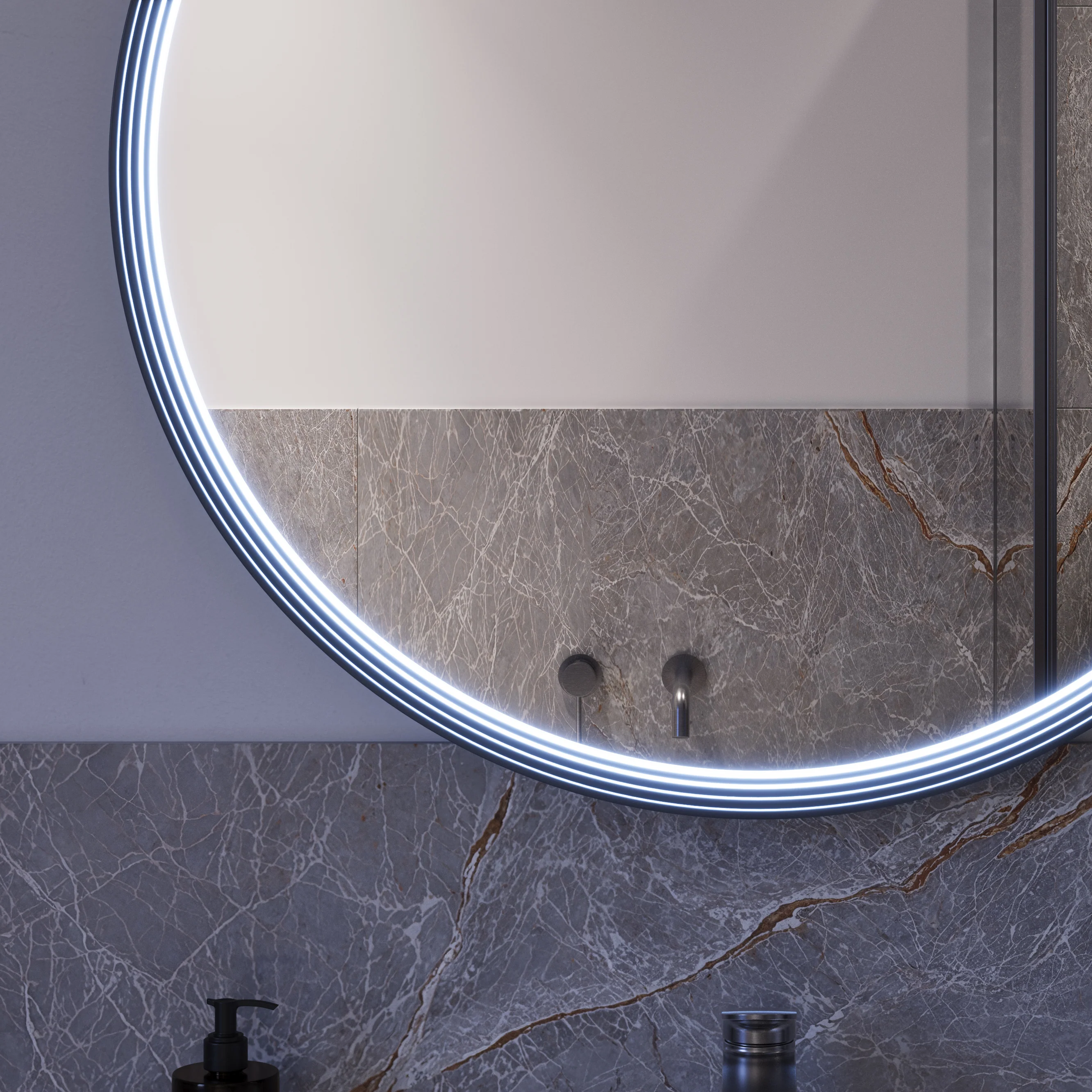 LED-badrumsspegel BELDIVO rund - 80 cm - Image 5