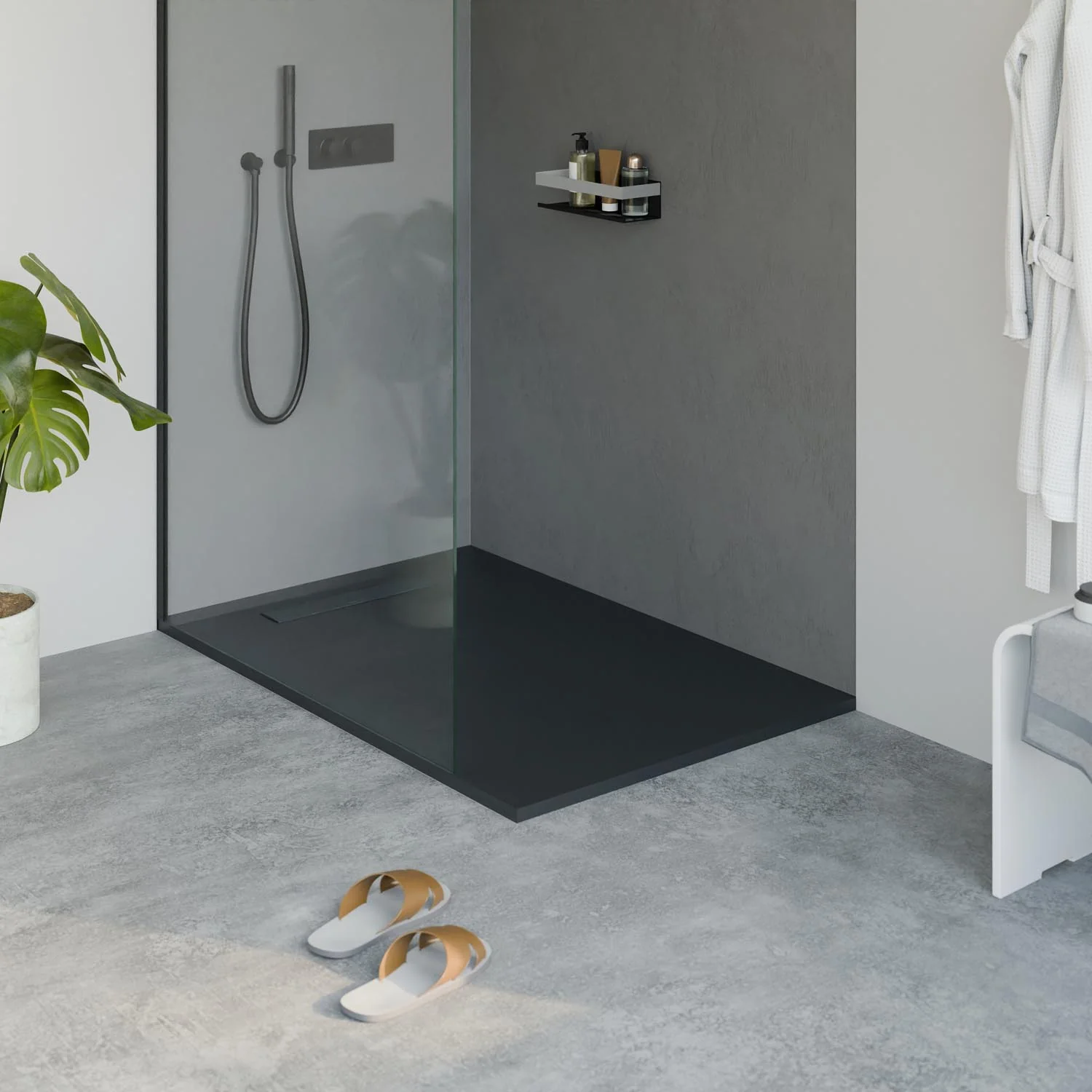 Platt duschkar i gjuten mineral LAVOA - Image 5