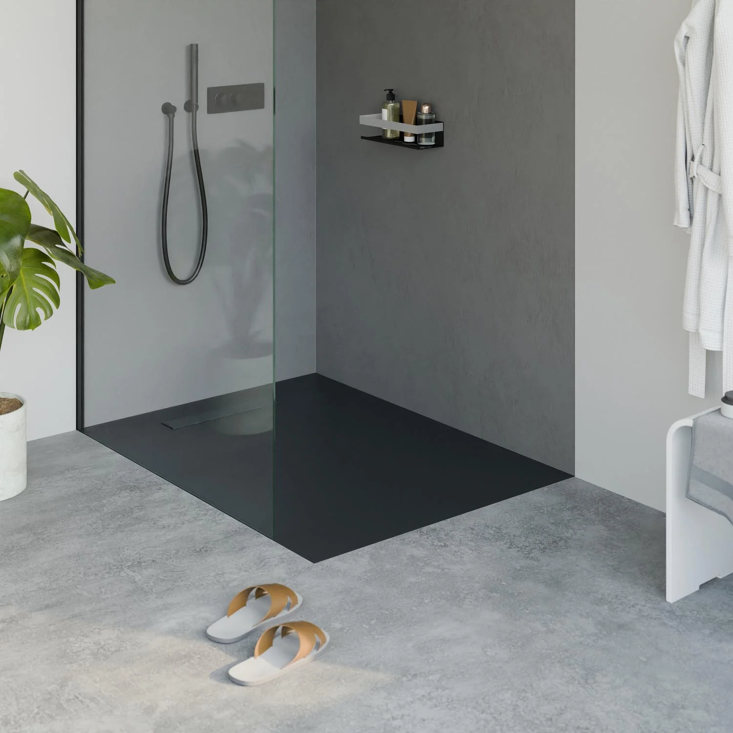 Platt duschkar i gjuten mineral LAVOA - Image 6