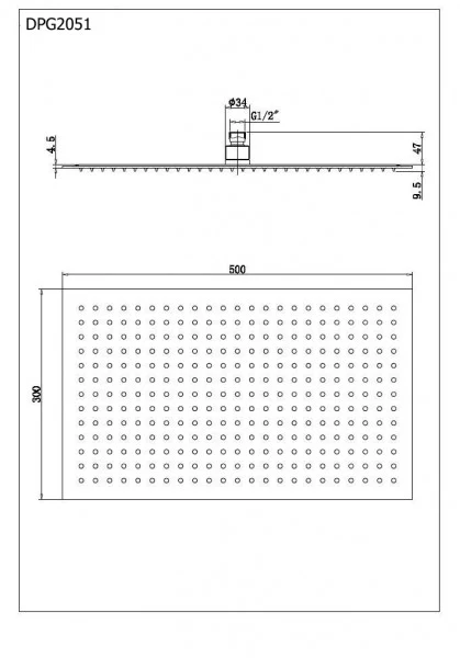 Rektangulärt duschmunstycke DPG2051 - Image 2