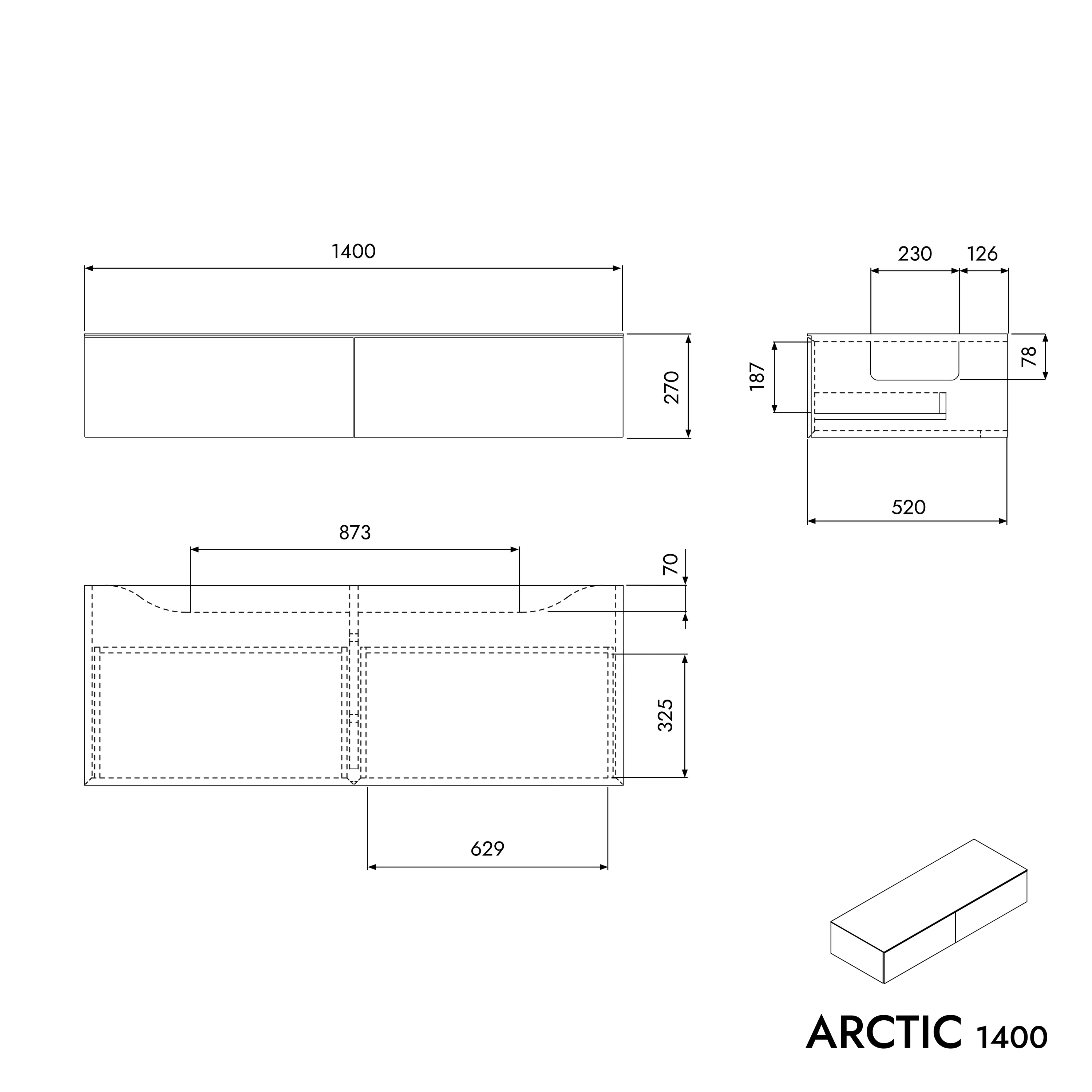 Tvättställsskåp ARCTIC 1400 - Image 6