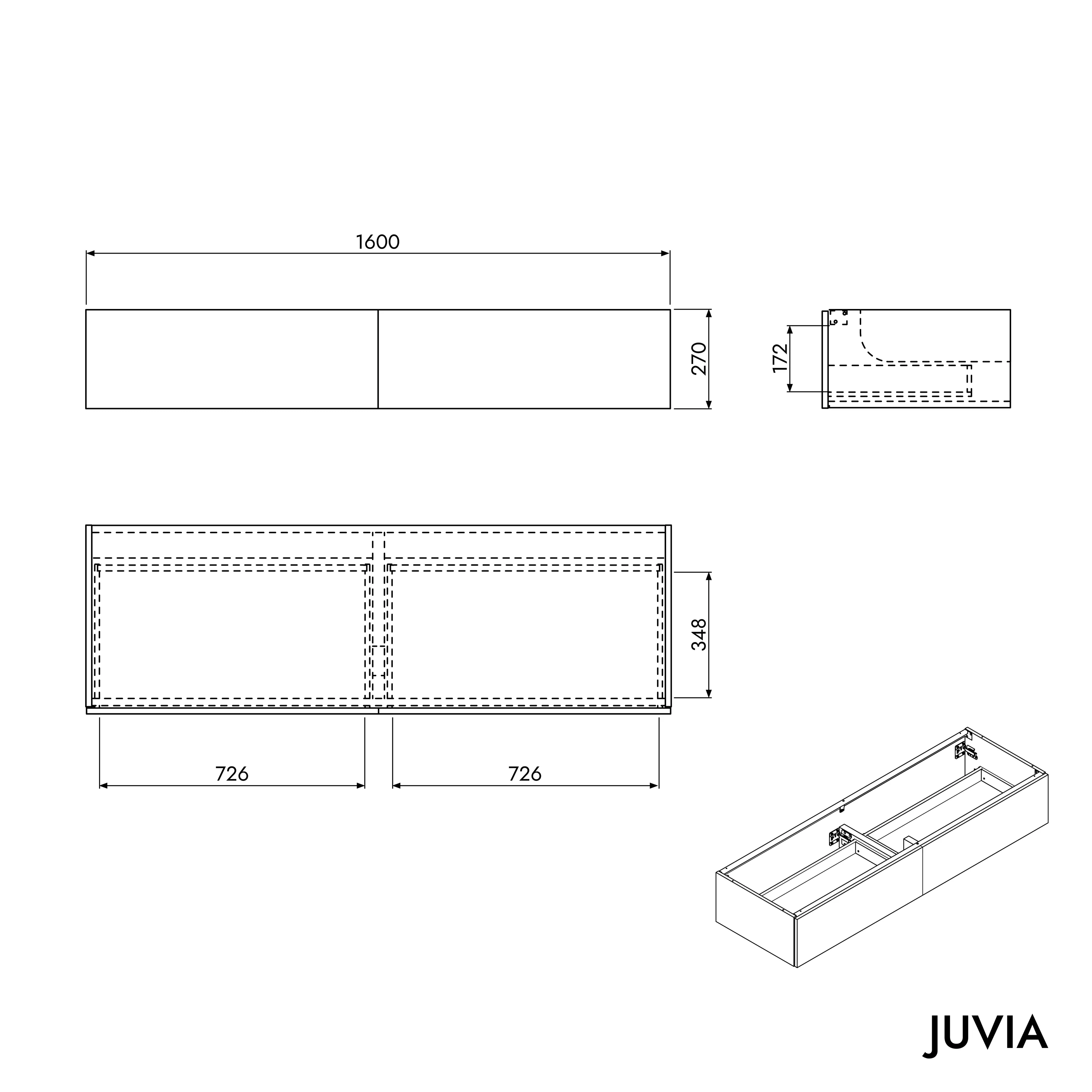 Tvättställsskåp JUVIA 100 cm upp till 160 cm - Image 49