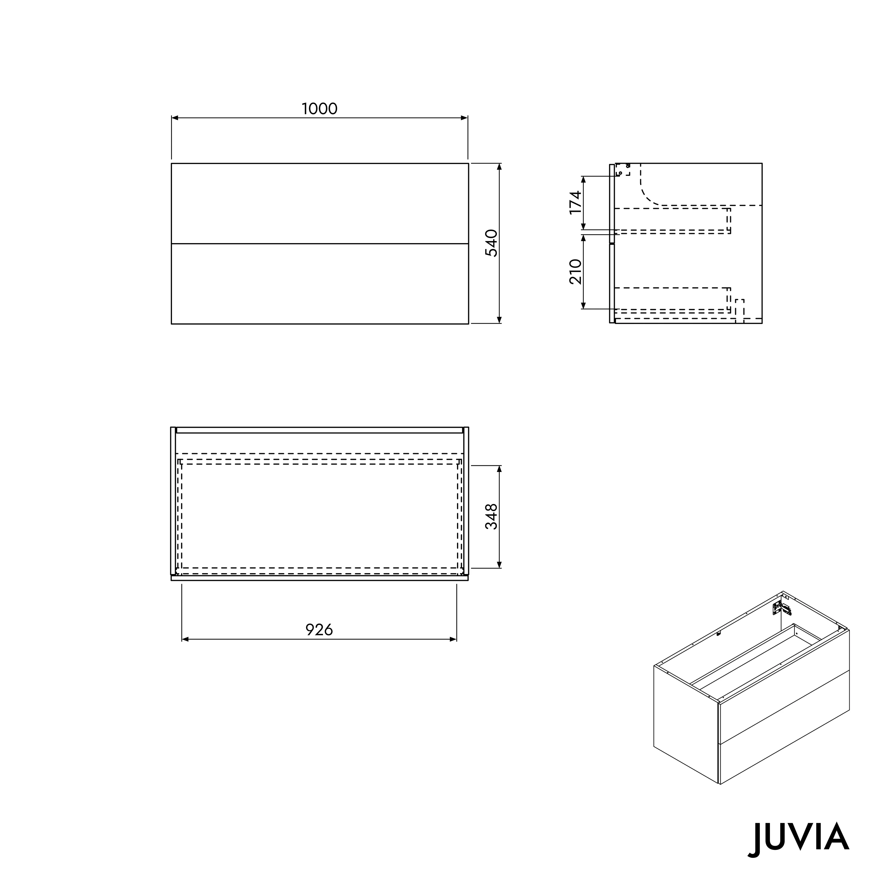 Tvättställsskåp JUVIA Classic 2 - 100 cm till 160 cm - Image 41