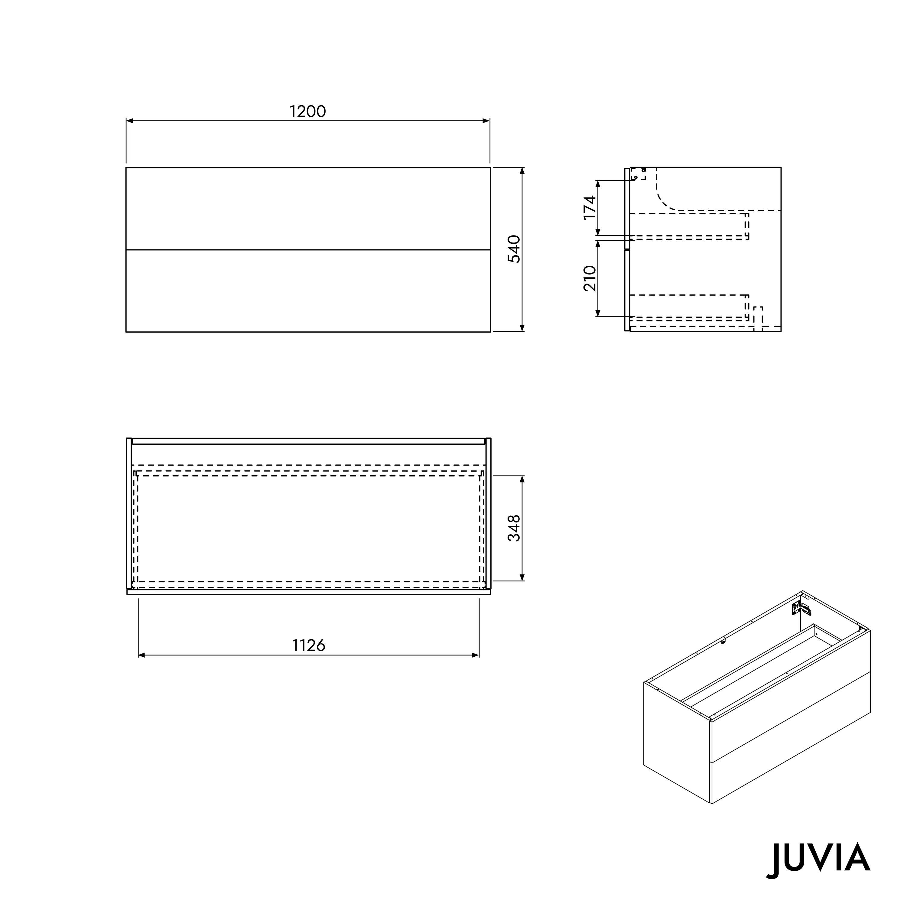 Tvättställsskåp JUVIA Classic 2 - 100 cm till 160 cm - Image 43