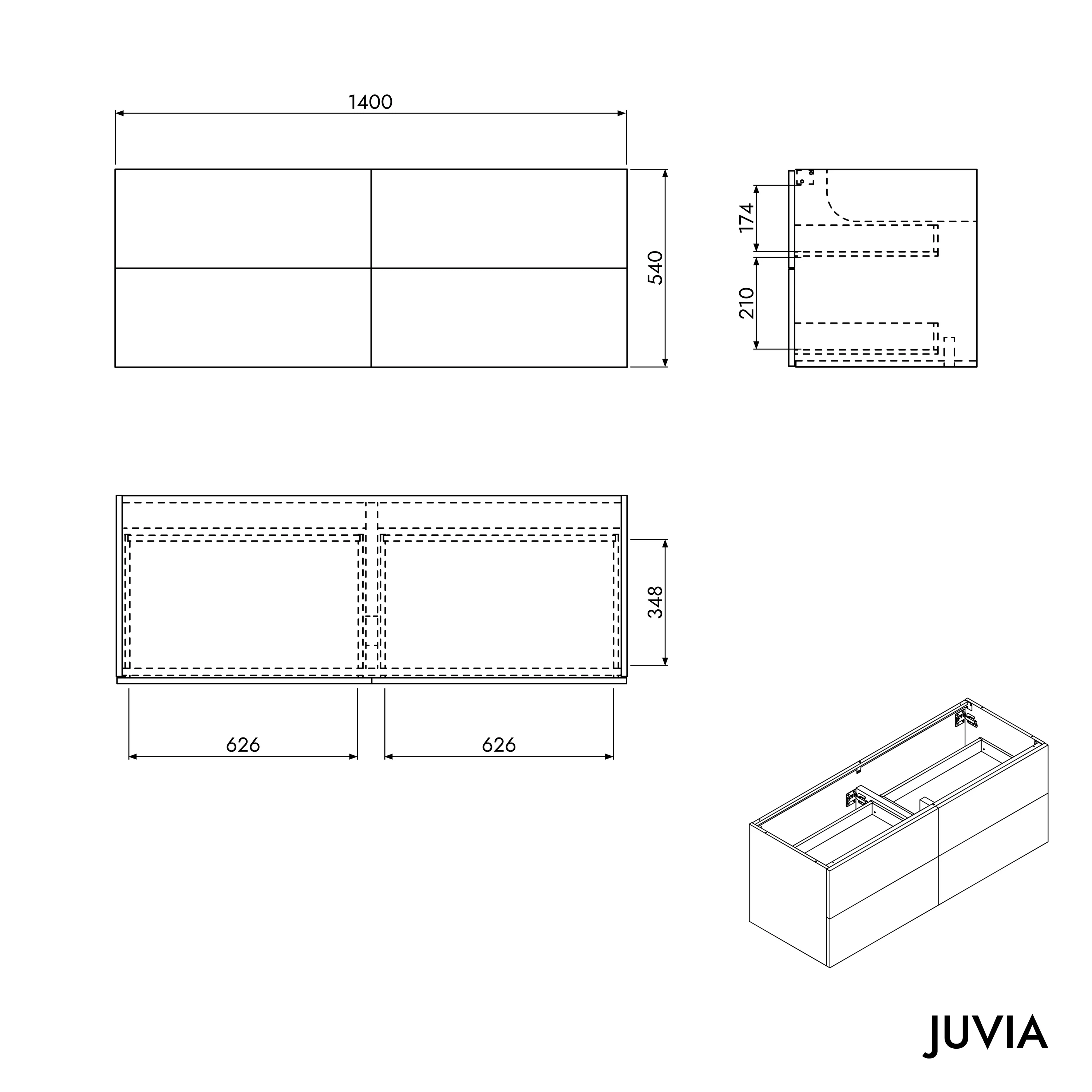 Tvättställsskåp JUVIA Classic 2 - 100 cm till 160 cm - Image 45