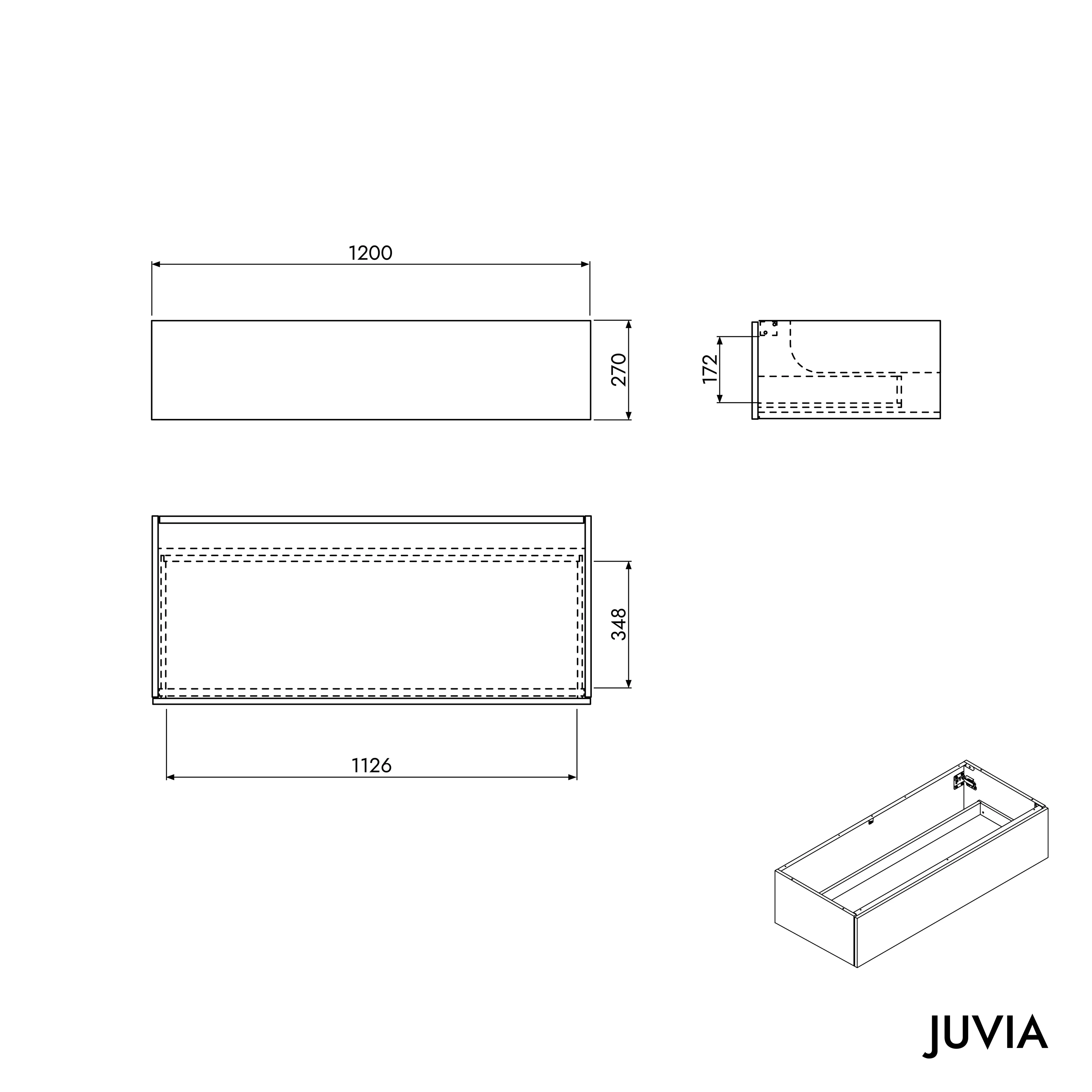 Tvättställsskåp JUVIA Duo 100 cm till 160 cm - Image 75