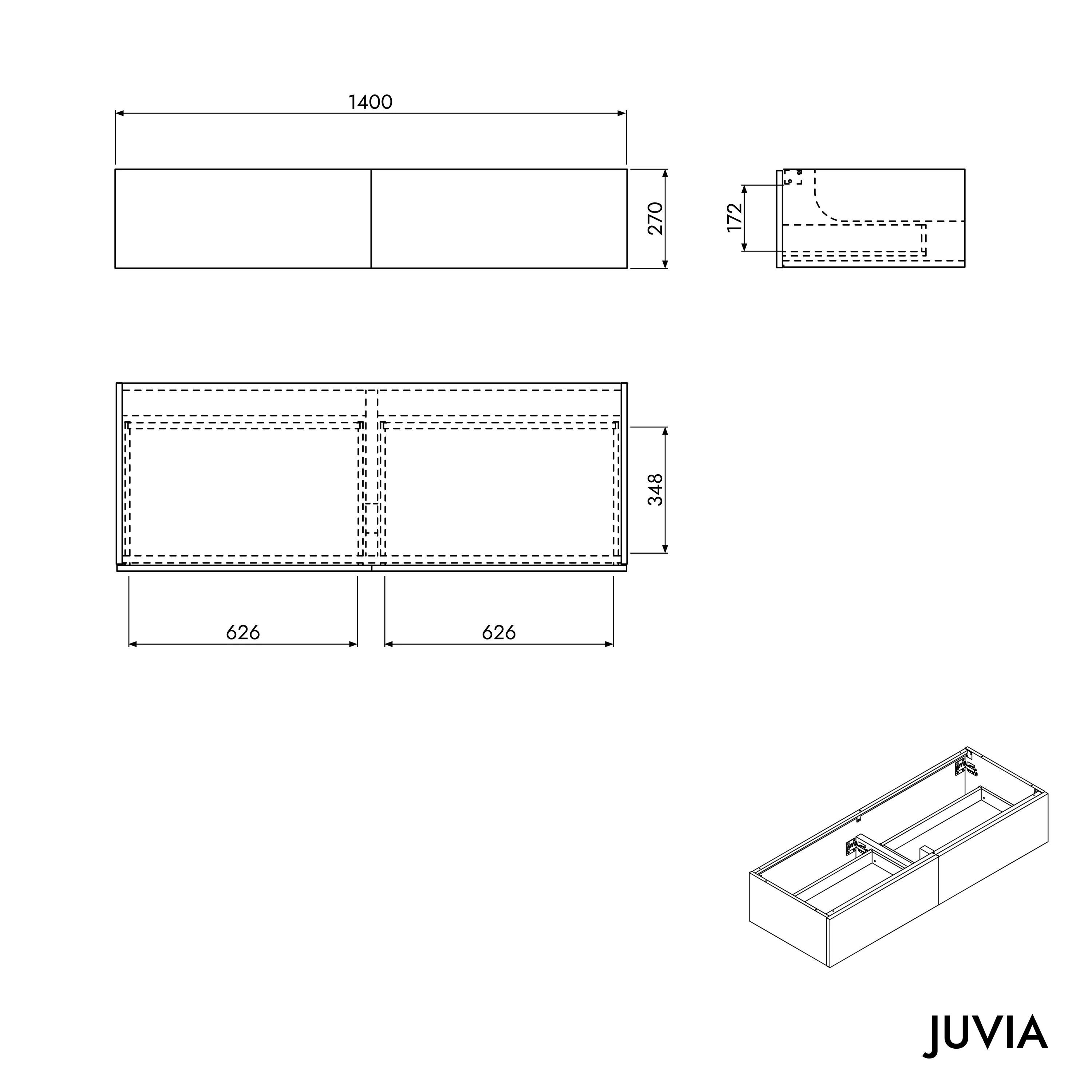 Tvättställsskåp JUVIA Duo 100 cm till 160 cm - Image 77