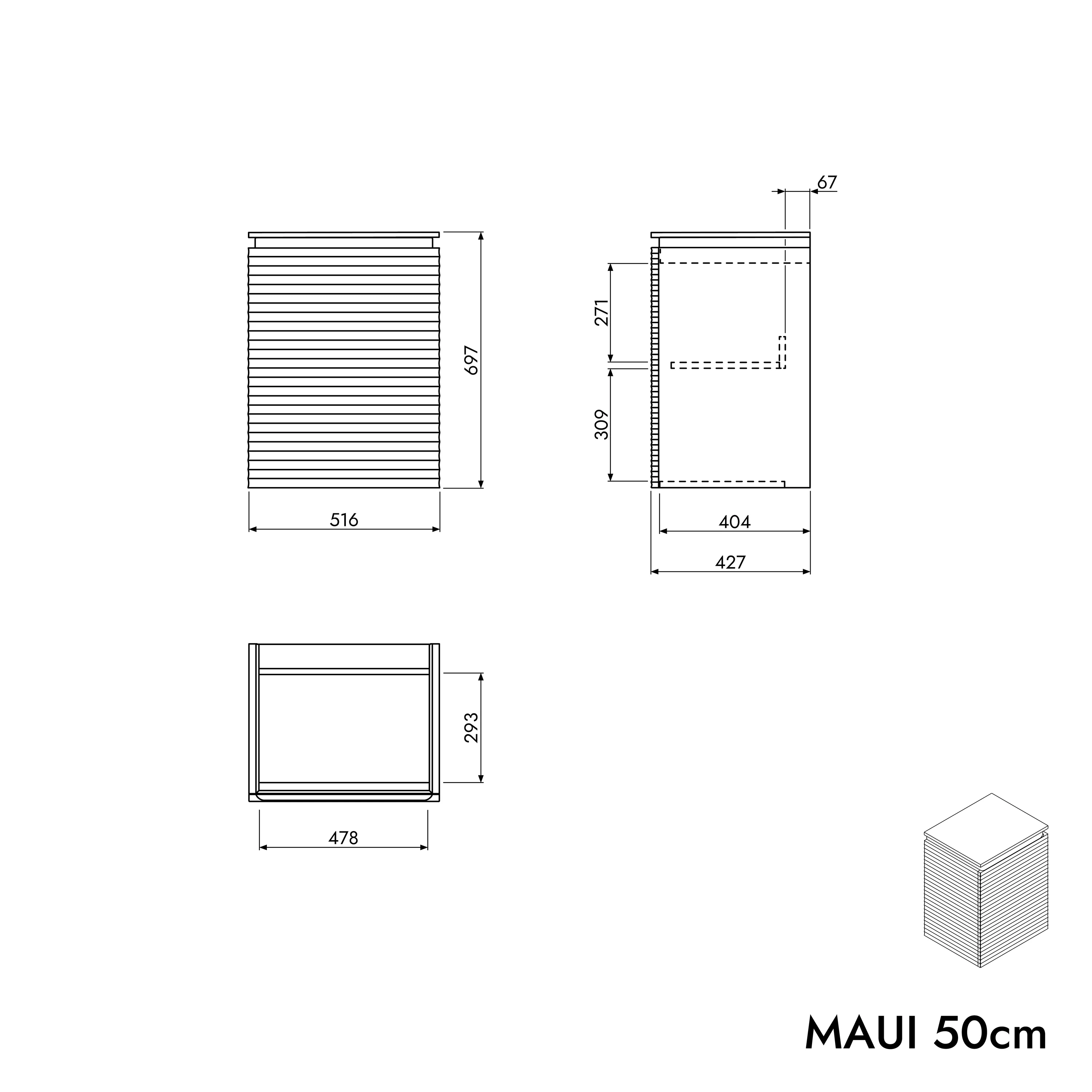 Tvättställsskåp MAUI 50 cm - Image 13