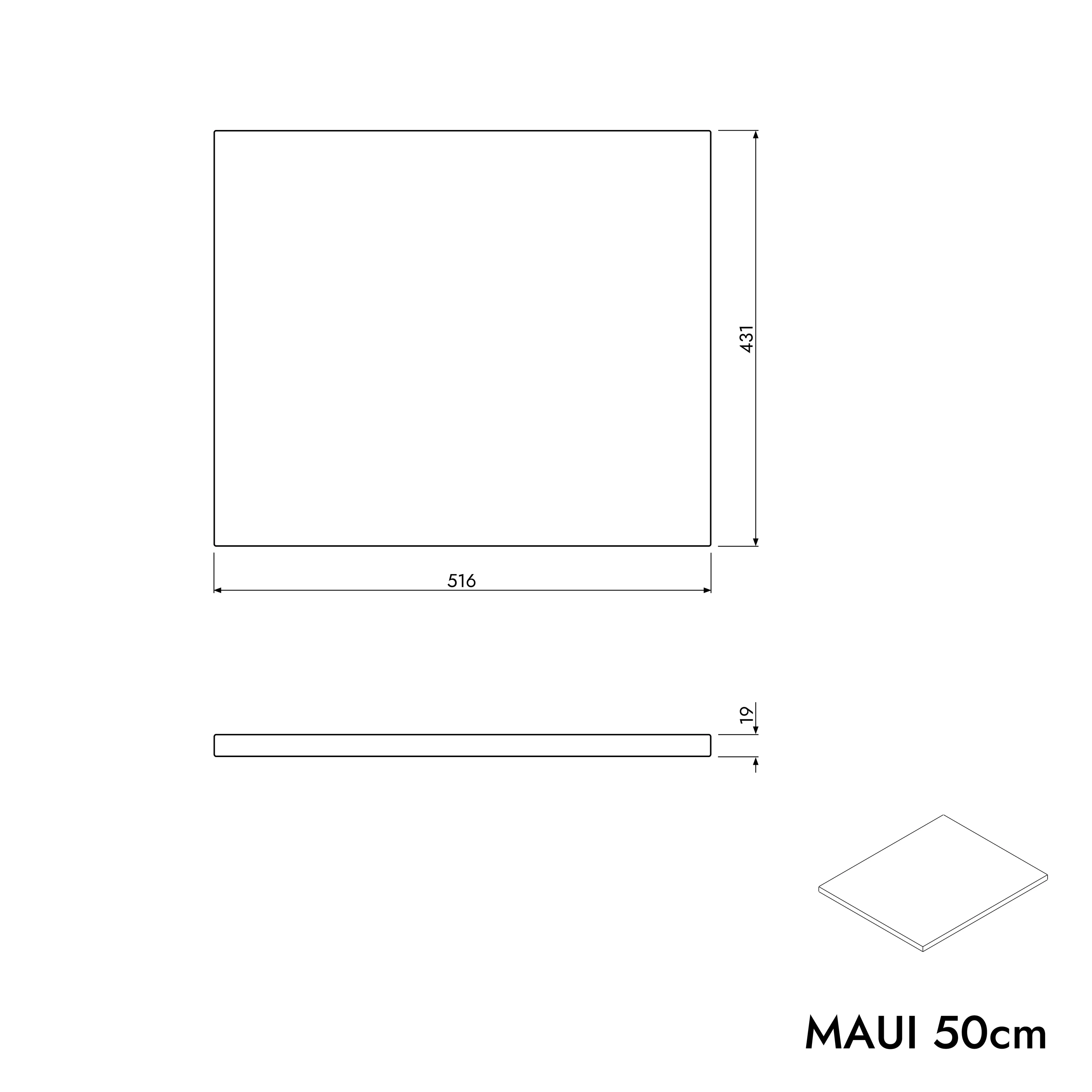 Tvättställsskåp MAUI 50 cm - Image 14