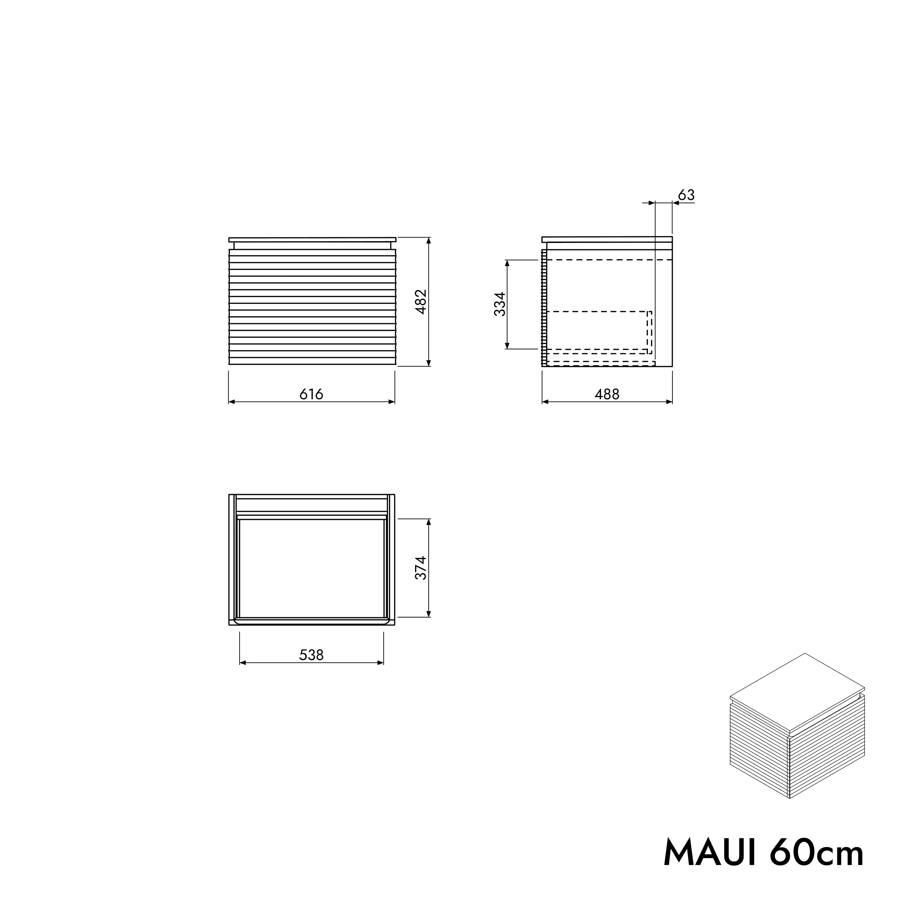 Tvättställsskåp MAUI 60 cm - Image 13