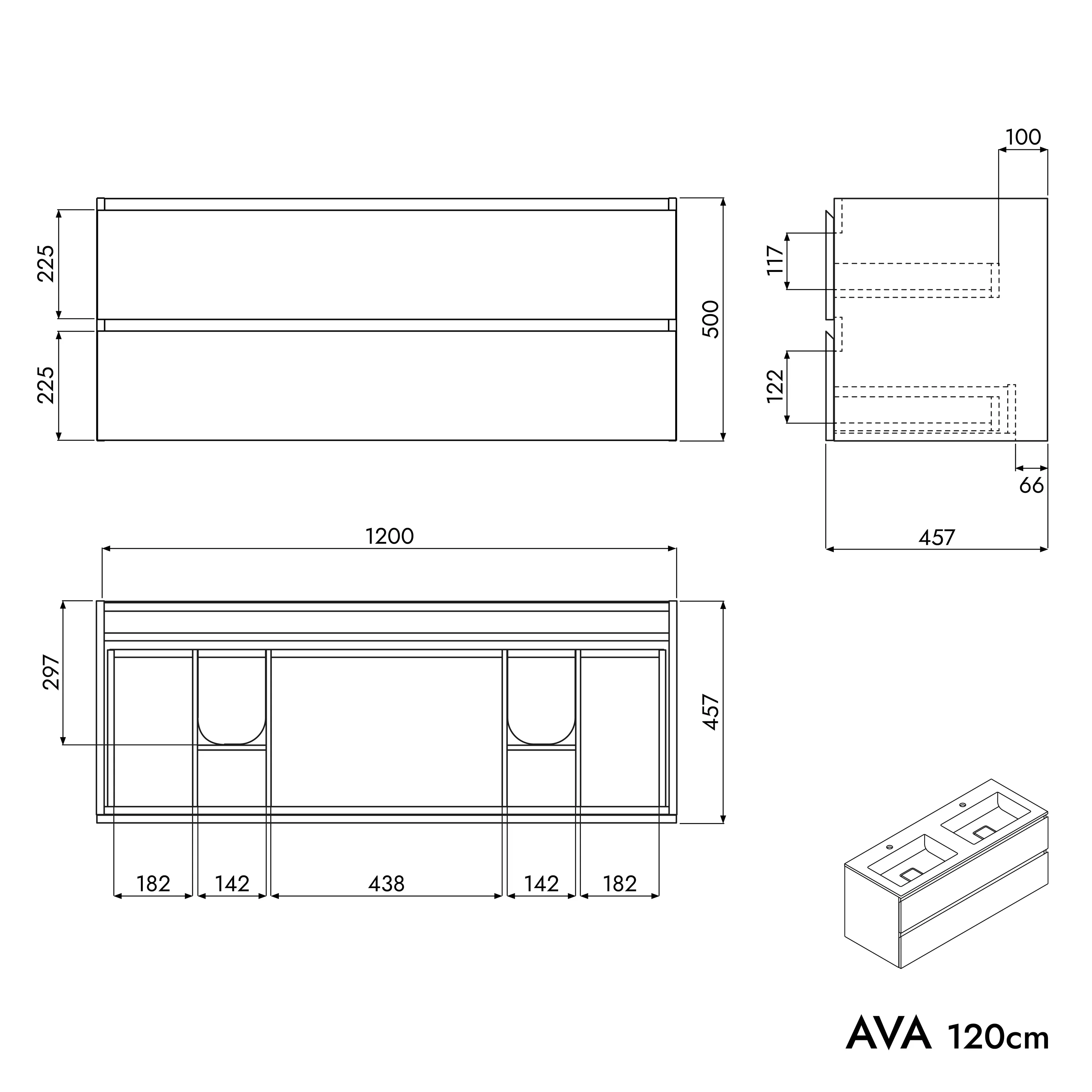 Tvättställsskåp AVA 120 cm - Image 47