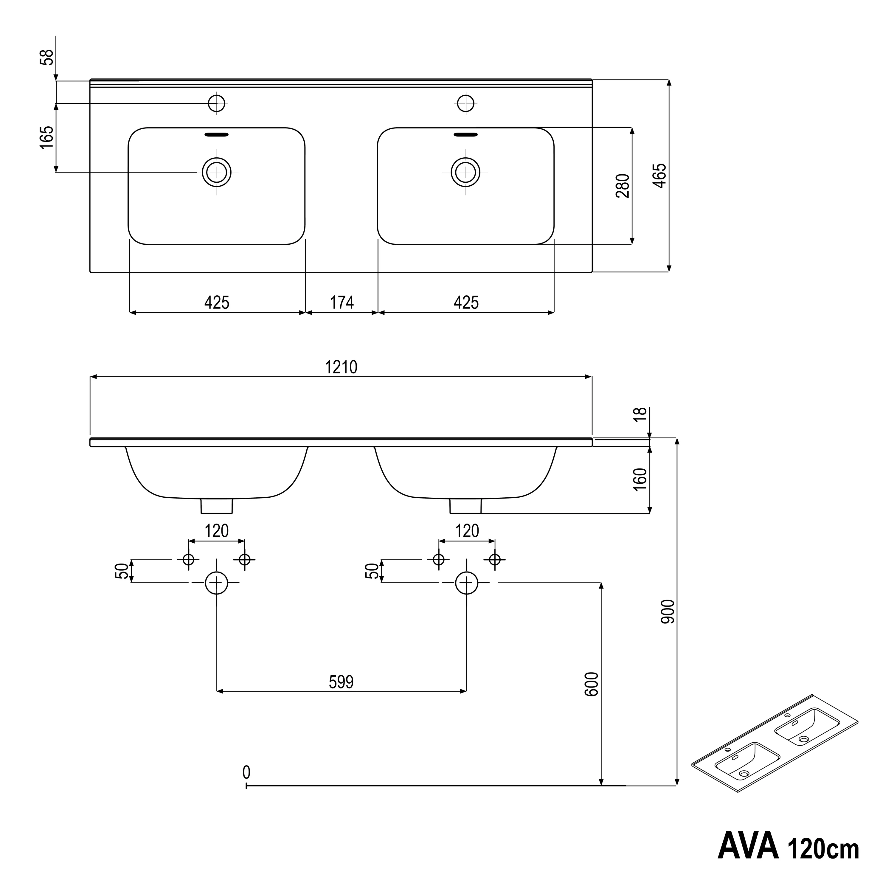 Tvättställsskåp AVA 120 cm - Image 61