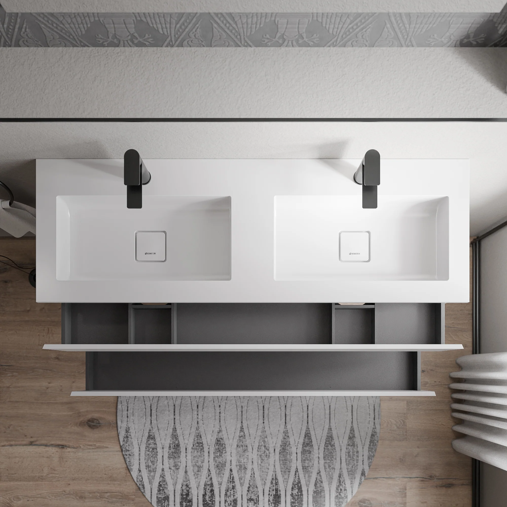 Tvättställsskåp AVA 160 cm med mineralgjutet tvättställ BRUXELLES - Image 26