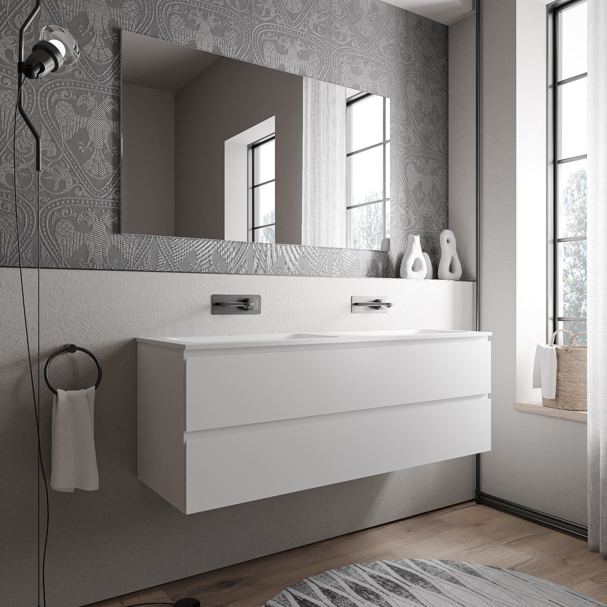 Tvättställsskåp AVA 160 cm med mineralgjutet tvättställ BRUXELLES - Image 27