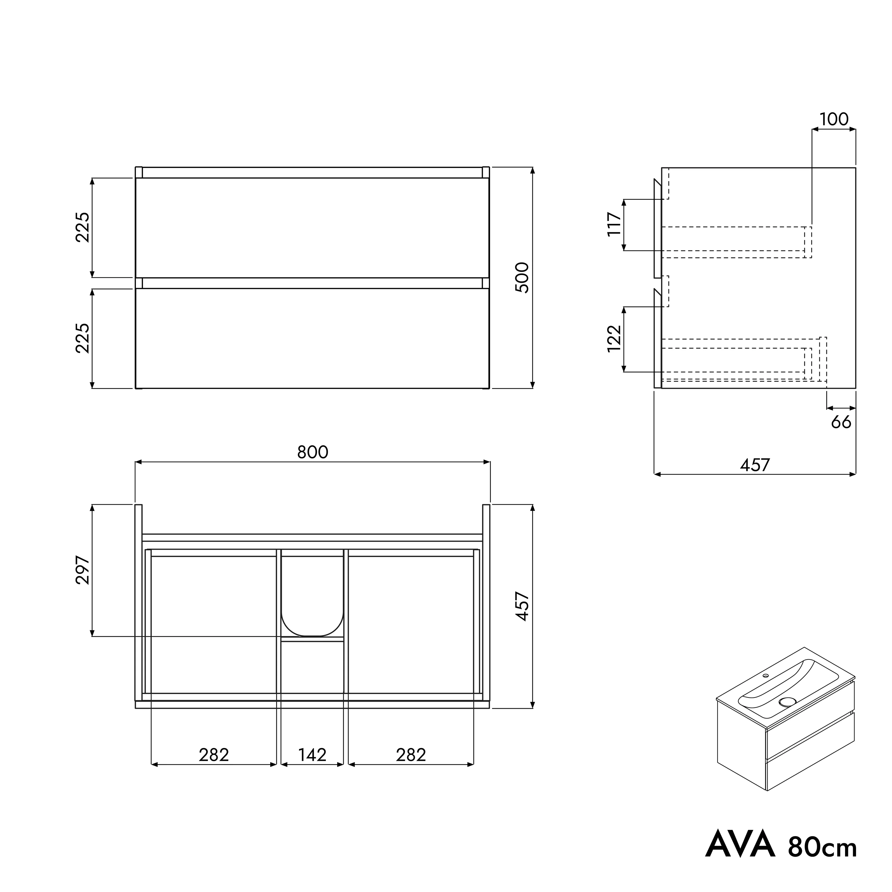 Tvättställsskåp AVA 80 cm - Image 47