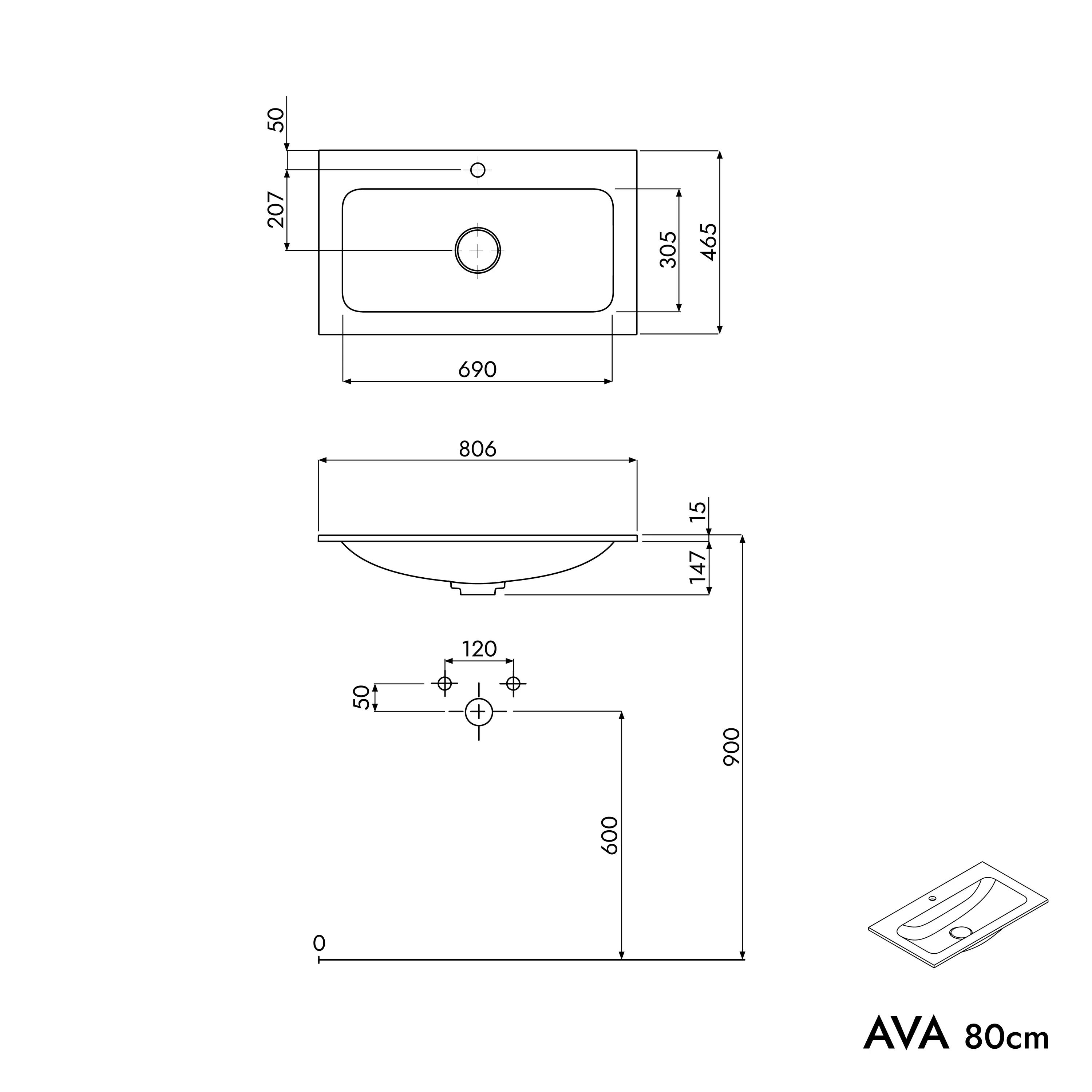 Tvättställsskåp AVA 80 cm - Image 48